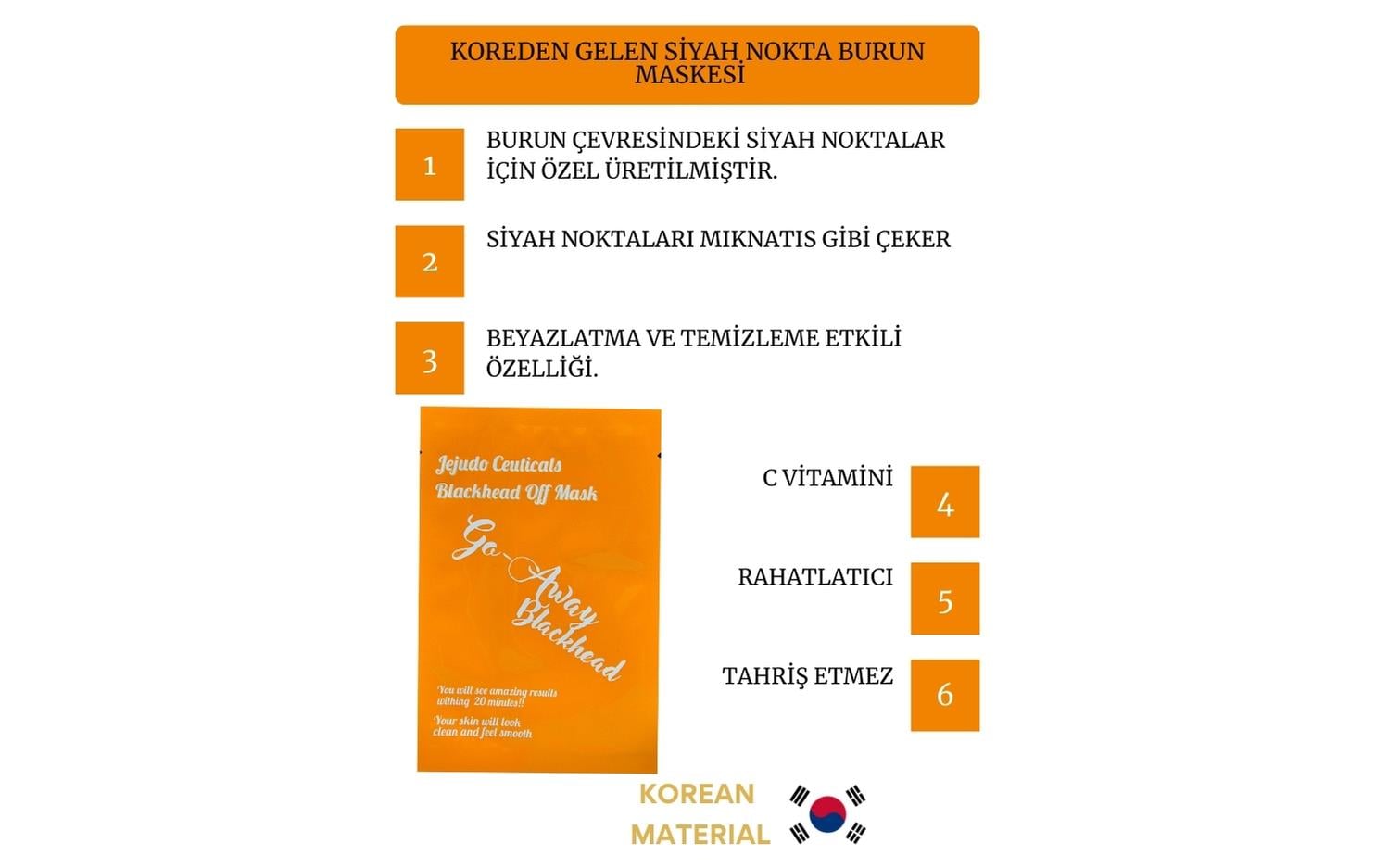 JEJUDO Ceuticals Siyah Noktaları 15 Dk Temizleyen Burun bandı
