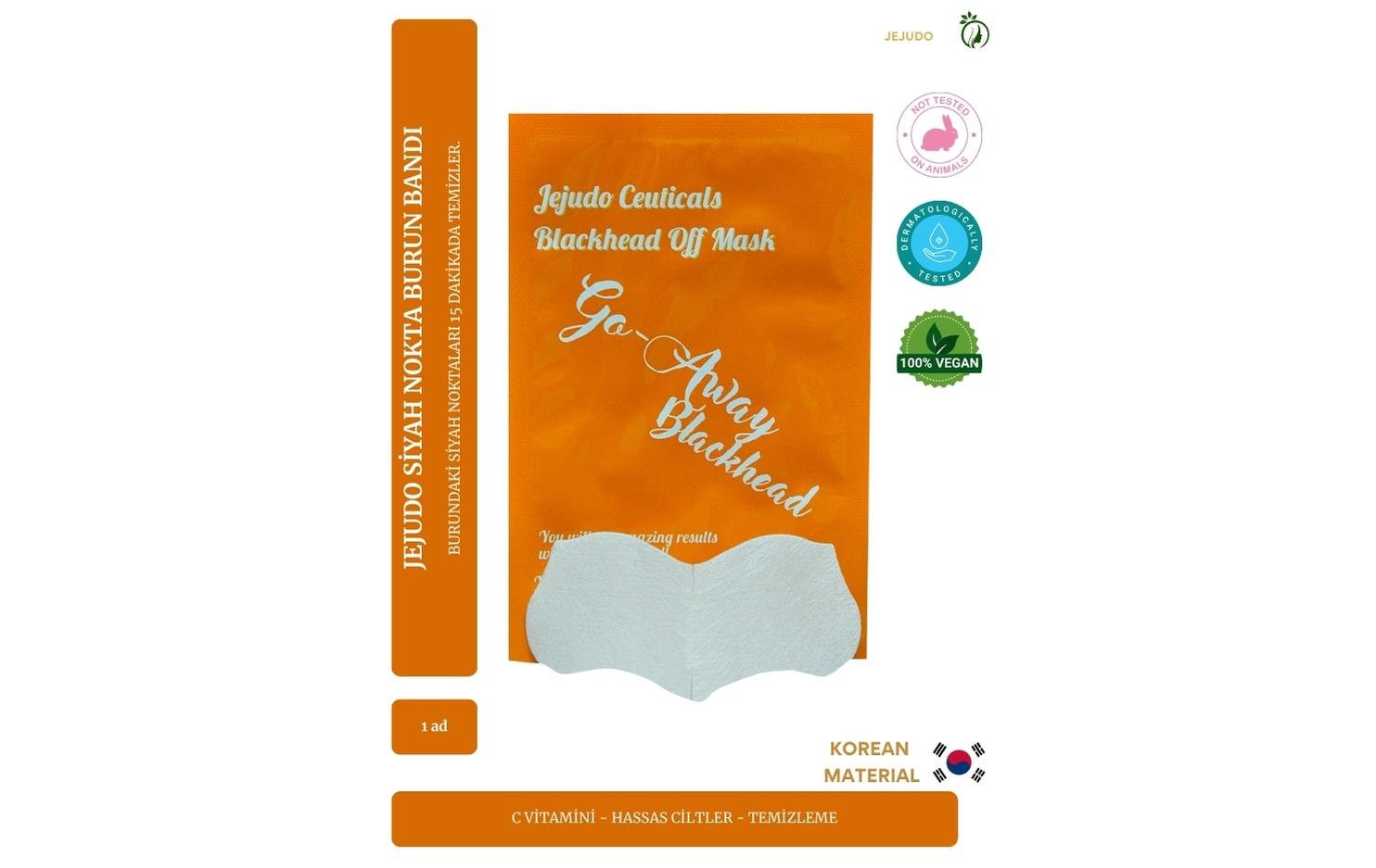 JEJUDO Ceuticals Siyah Noktaları 15 Dk Temizleyen Burun Bandı 5 Adet
