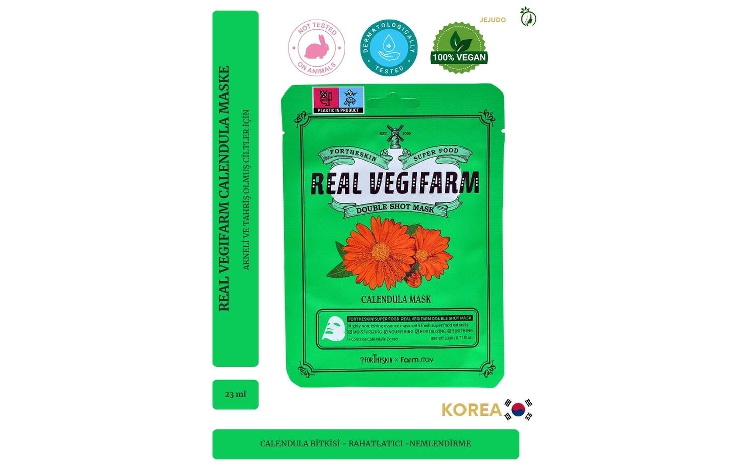 JEJUDO Fortheskin Calendula Akneli ve Tahriş Olmuş Ciltler İçin Maske