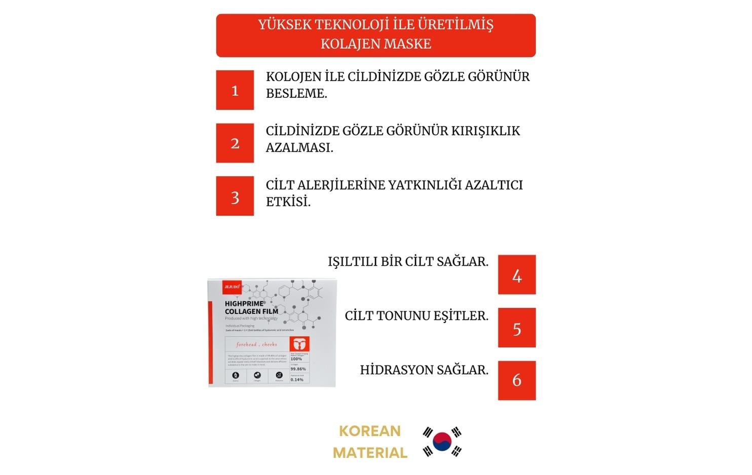 JEJUDO Hıghprıme Collagen Fılm 2 Set (SET :2 YÜZ 1 ALIN) 15ml Altın Kolajen Serum/ Eriyen Maske-kolajen Fim