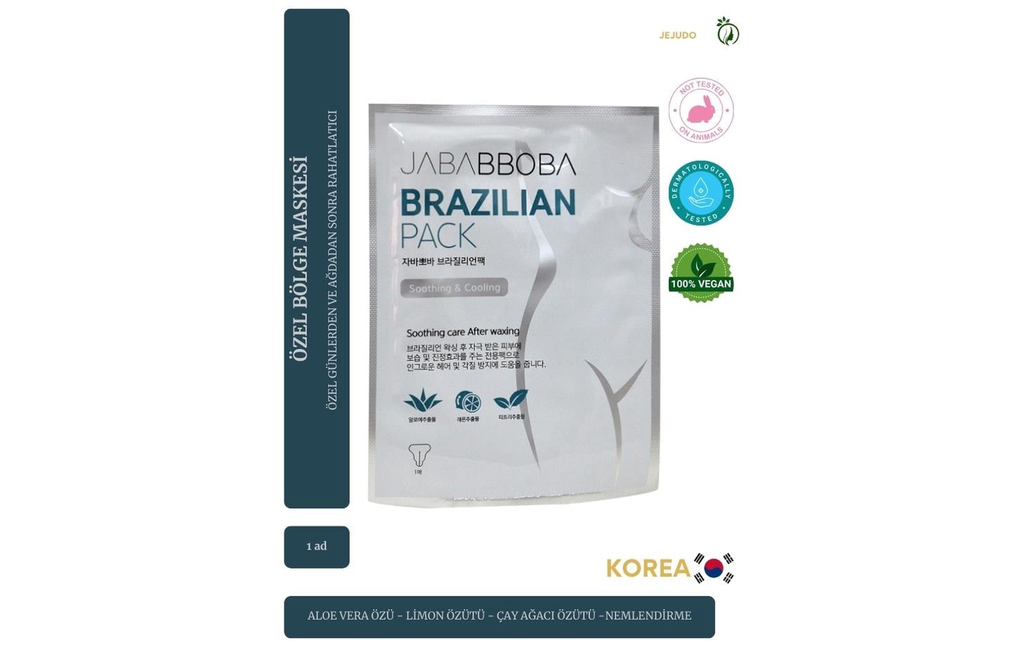 JEJUDO Jajabboba Y-zone Mask- 1 Adet Genital Bölge Beyazlatıcı, Nemlendirici, Yatıştırıcı Maske