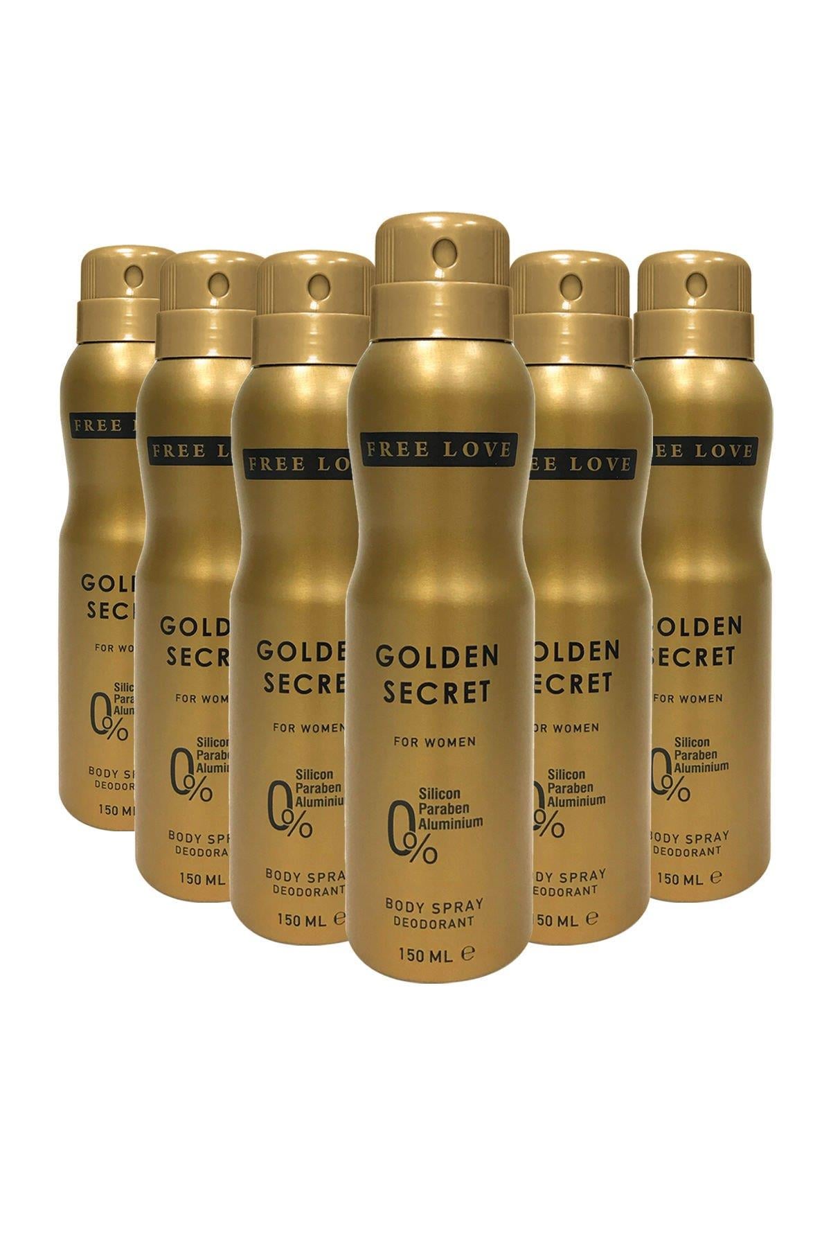 Free Love Golden Secret Kadın Deodorant 150 ml 6 Adet