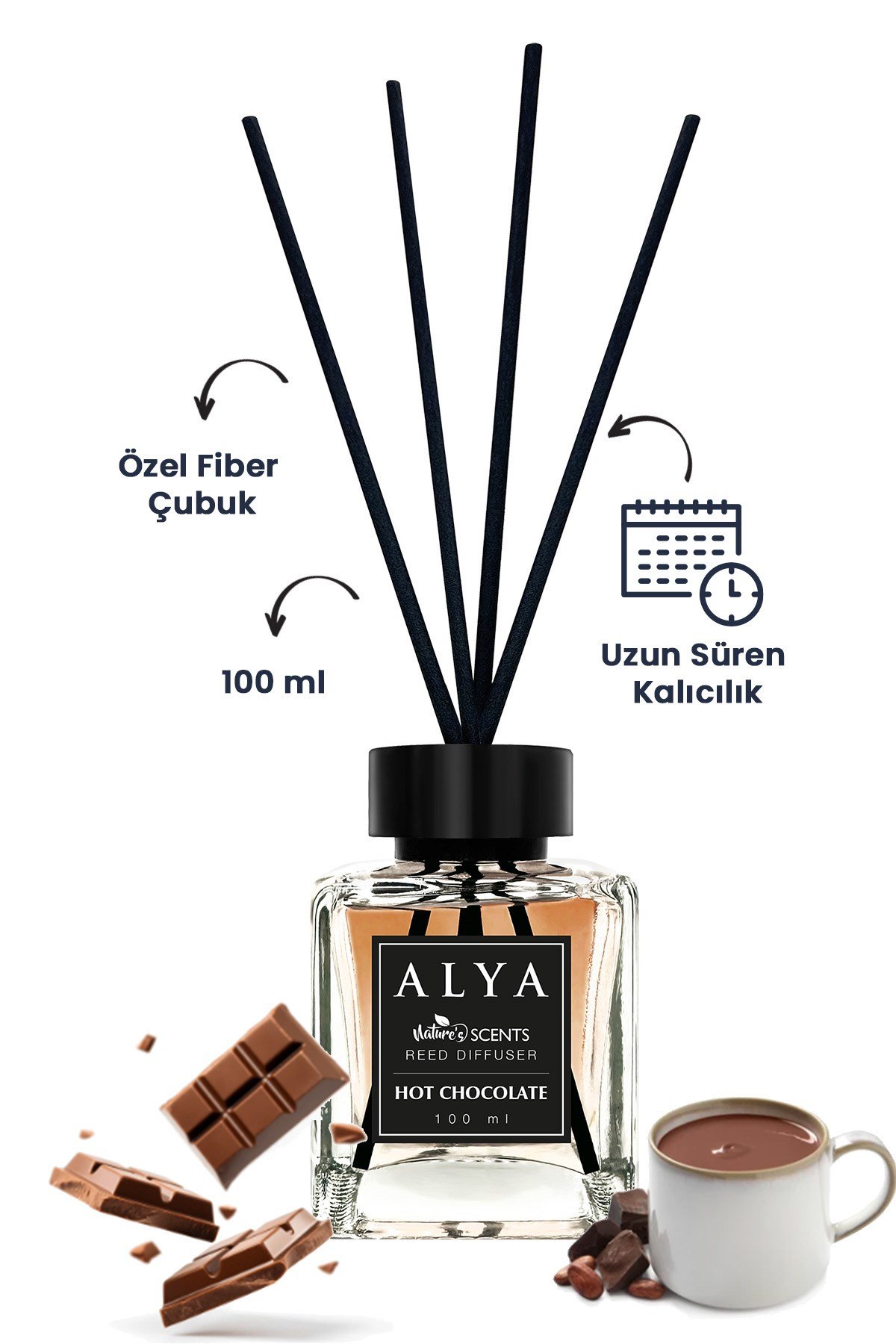 Nature's Scents Hot Chocolate Bambu Çubuklu Oda Kokusu- Sıcak Çikolata Kokusu