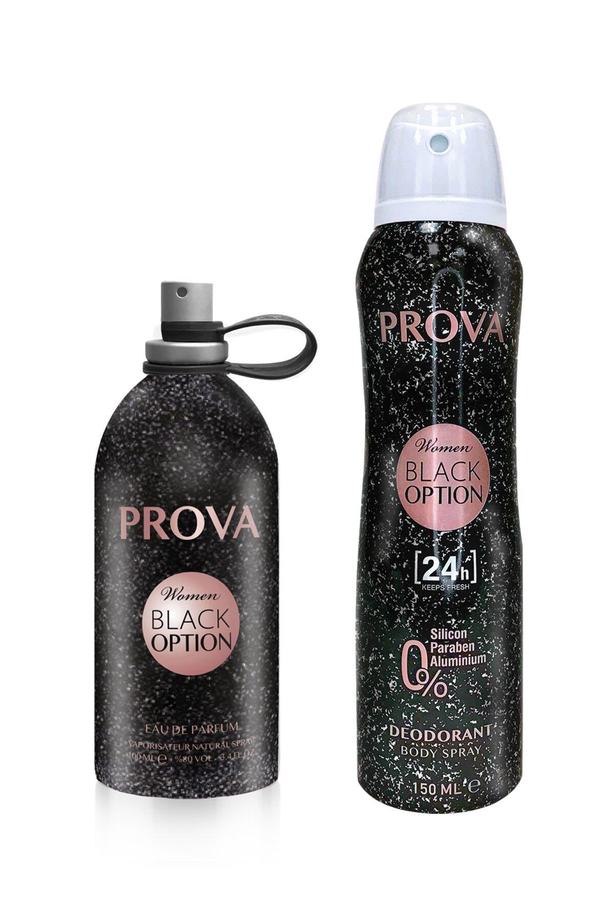 Prova Black Option EDP Kadın Parfüm 120 ml ve Deodorant 150 ml