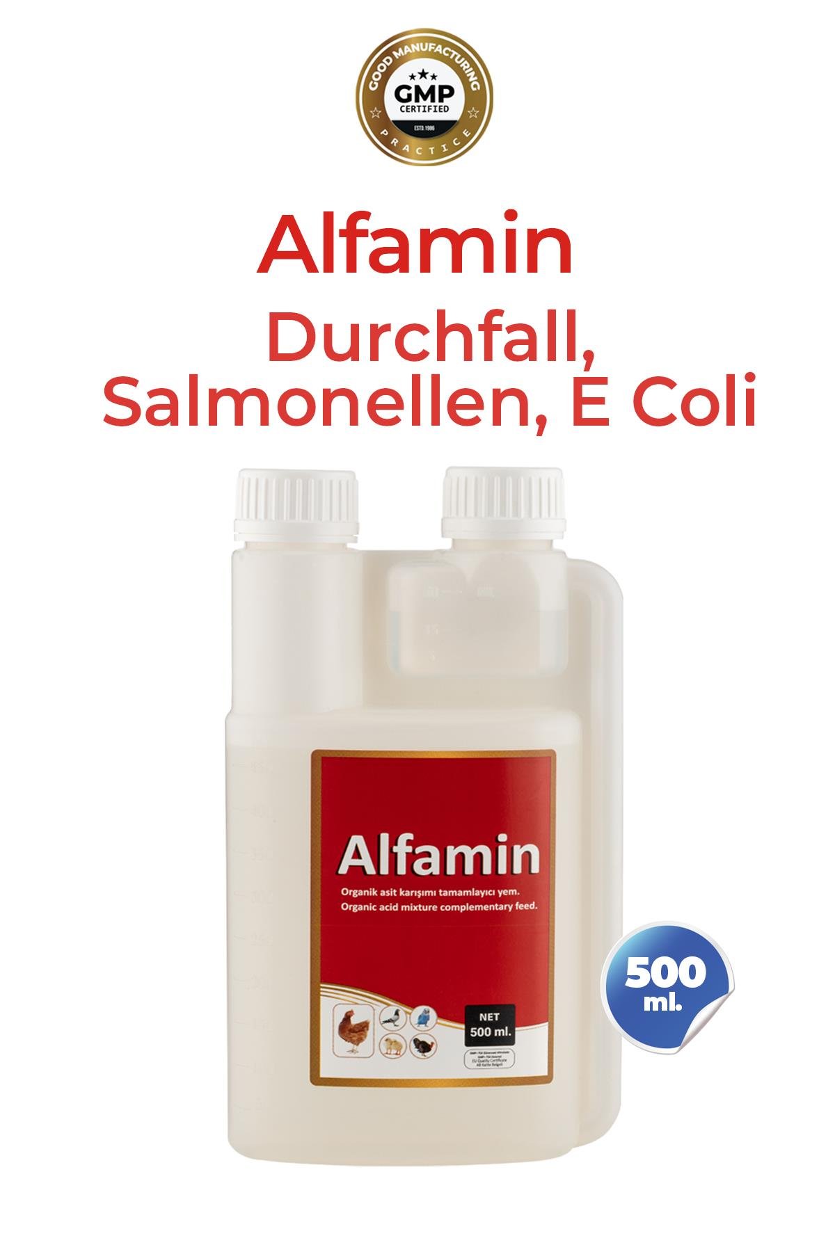 Geflügel 2er Set 500 ml Alfamin Durchfall 500 ml Farmatom Vitamin