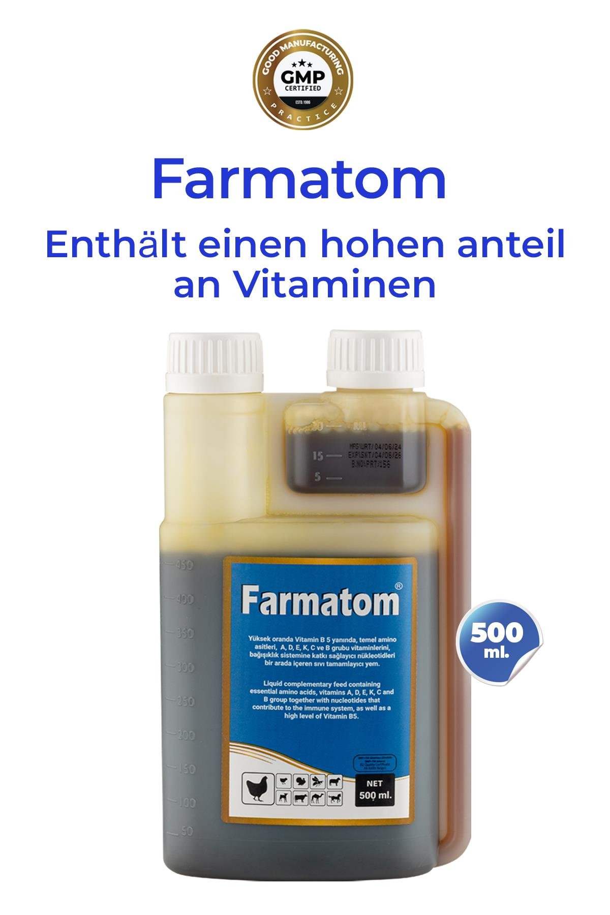 Geflügel 2er Set 500 ml Alfamin Durchfall 500 ml Farmatom Vitamin