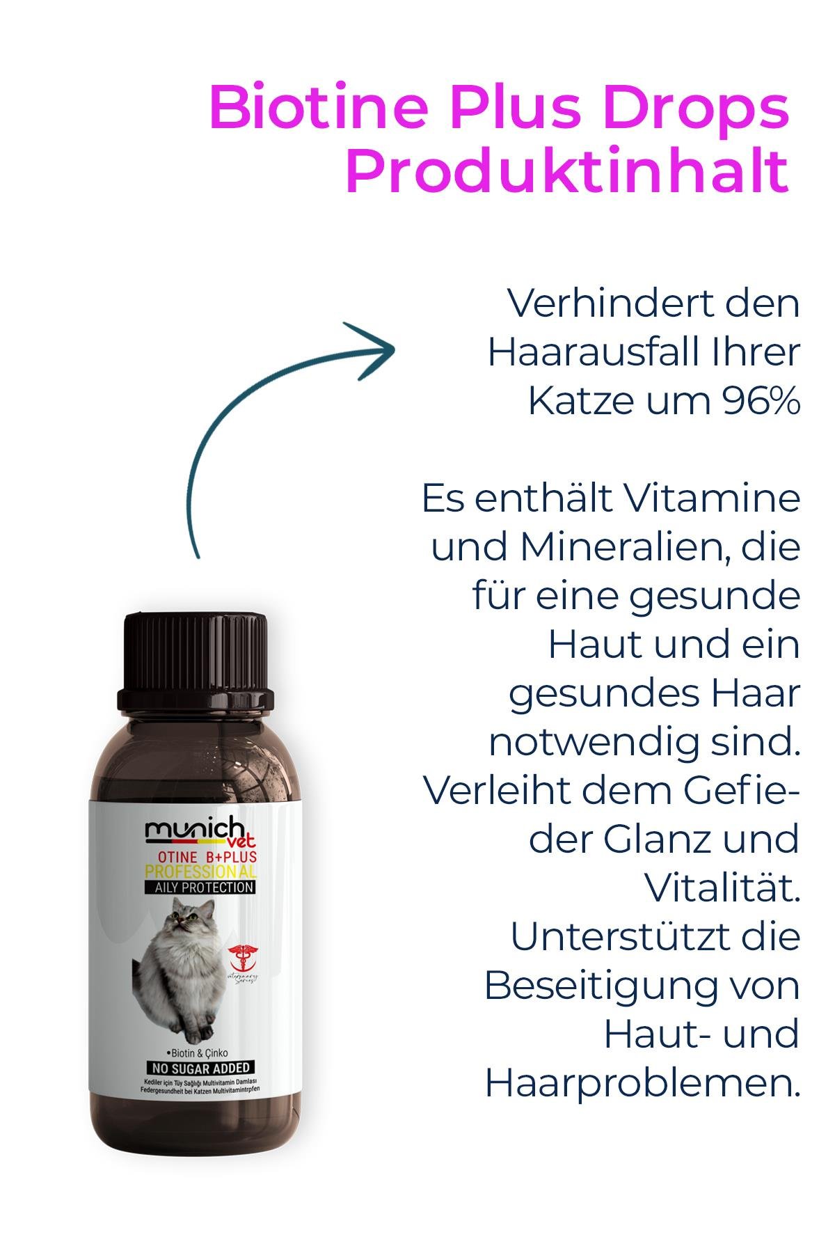 Katzenset mit 3 Biotin-Plus-Tropfen Multi-Vitamin-Malzpaste