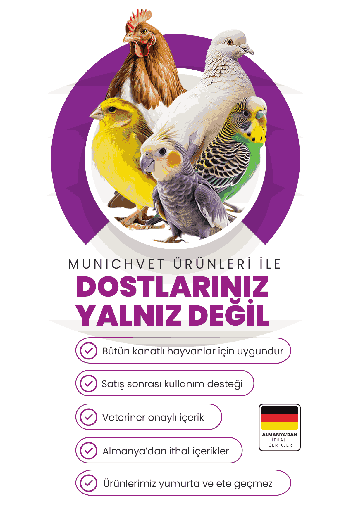 Munich Vet 3lü Kanatlı Seti 5 Lİtre Neftor Hırıltı Alfamin İshal Farmatom Vitamin