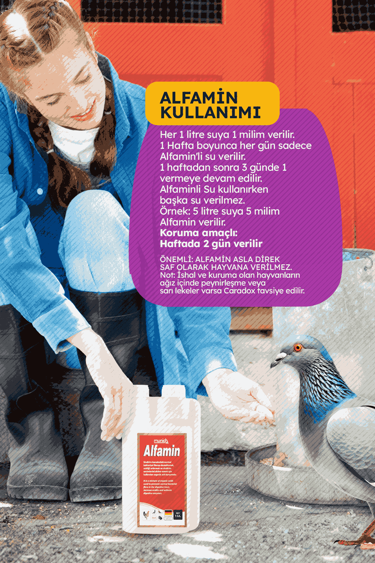 Munich Vet Alfamin İshal Sallabaş ve Kuruma Ürünü 1000 ml