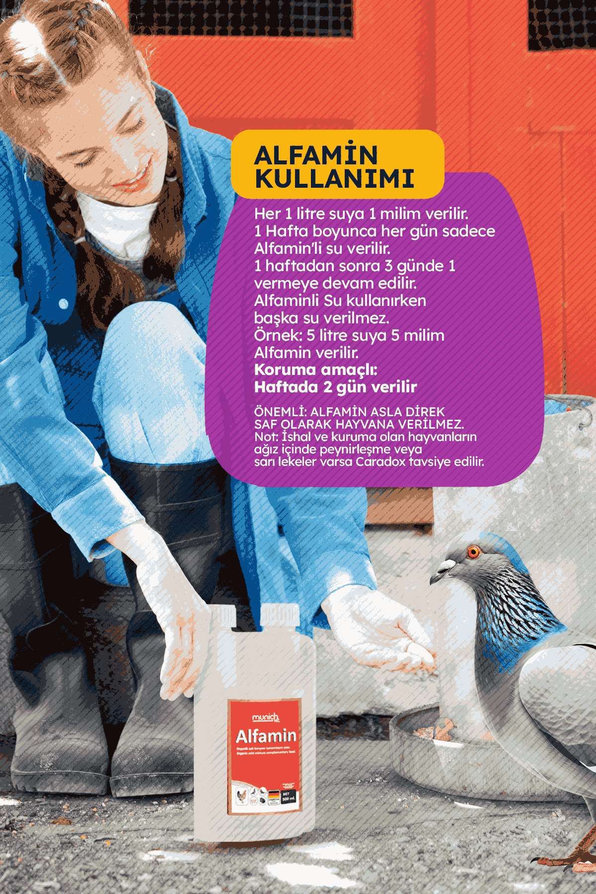 Munich Vet Alfamin İshal Sallabaş ve Kuruma Ürünü 500 ml