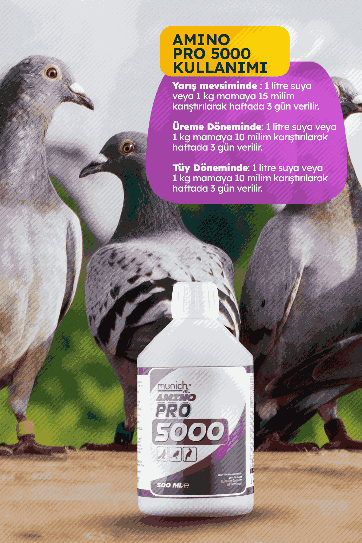 Munich Vet Amino Pro 5000 Amino Asit 500 ml