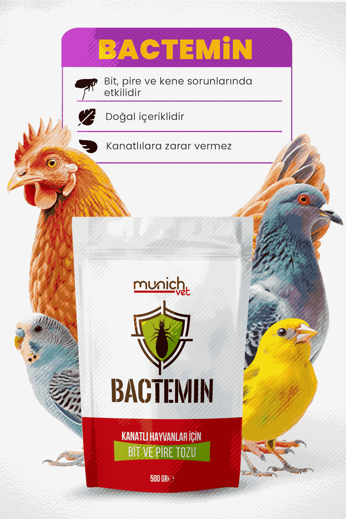 Munich Vet Bactemin Bit Pire Tozu 500 gr