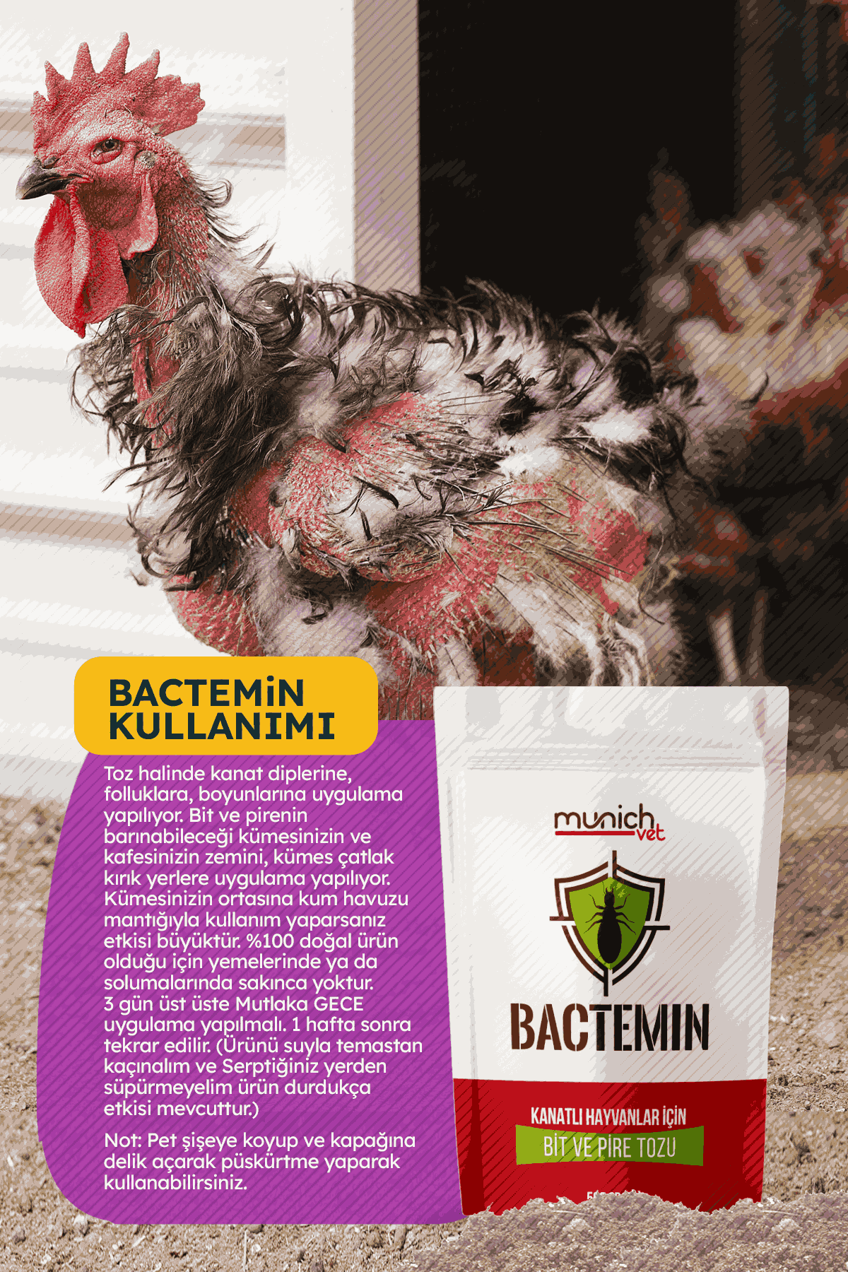 Munich Vet Bactemin Bit Pire Tozu 500 gr