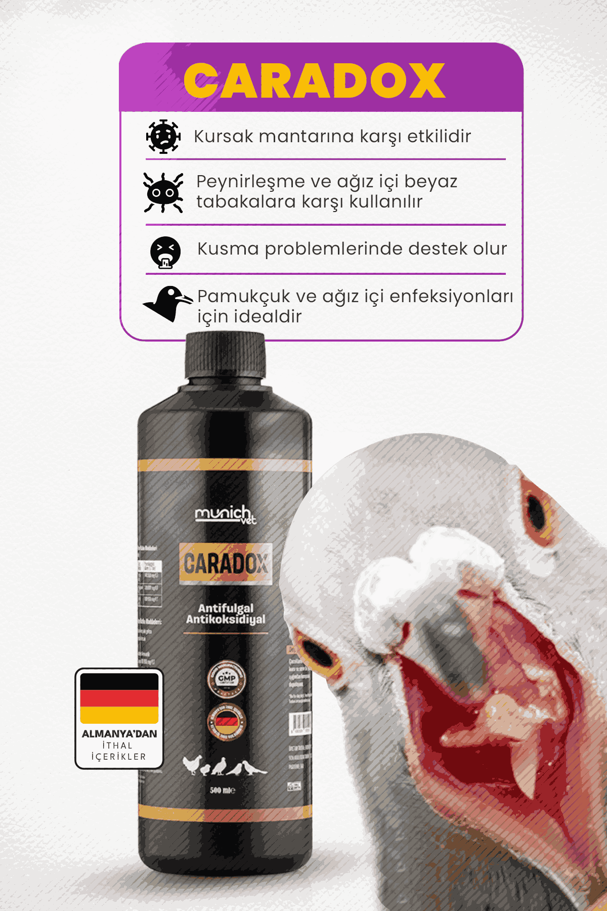 Munich Vet Caradox Kursak Mantarı Peynirleşme Pamukcuk Ürünü 500 ml