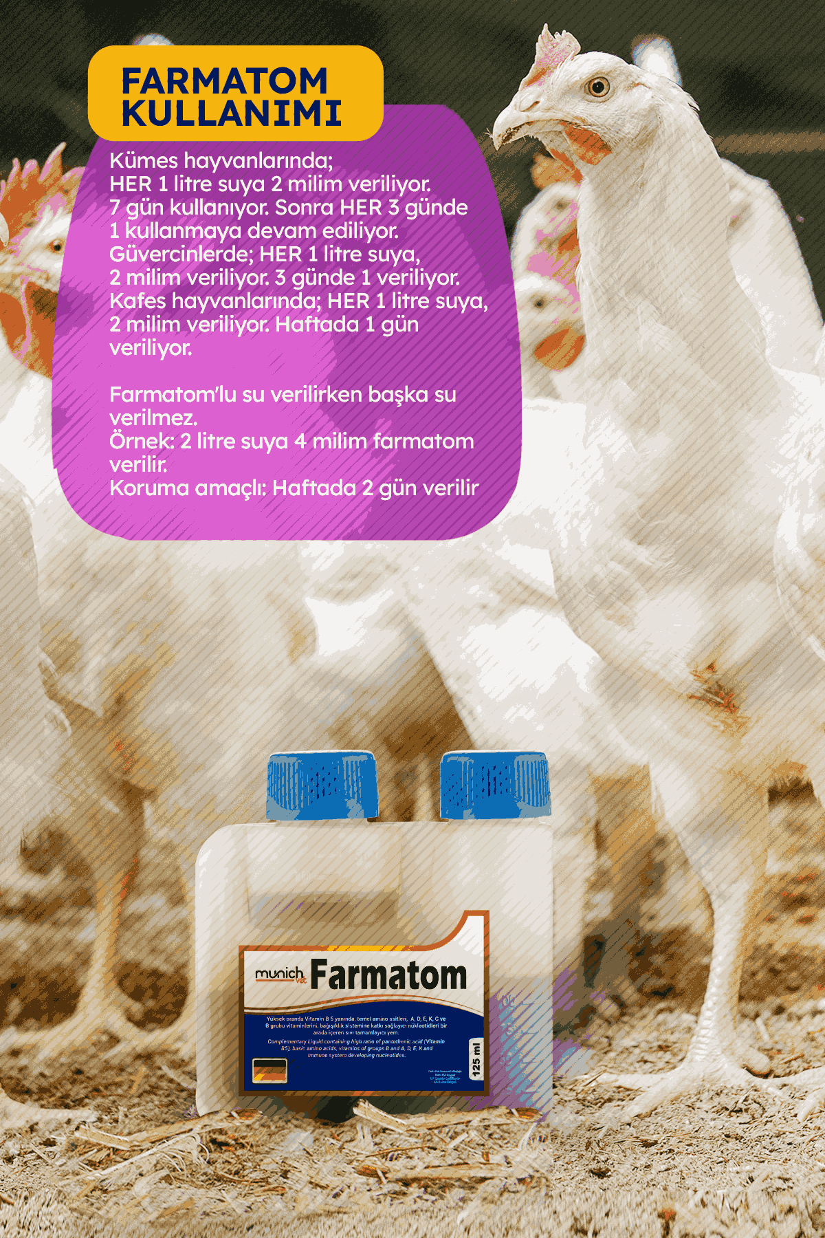 Munich Vet Farmatom Kanatlı Vitamini 125 ml