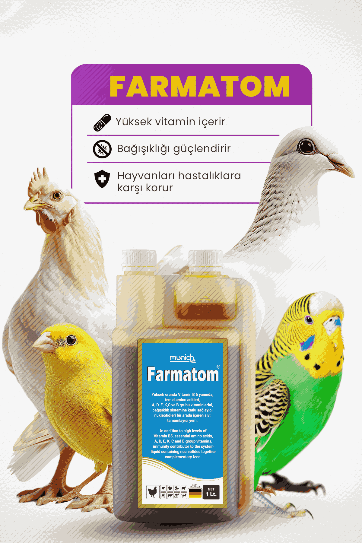 Munich Vet Farmatom Kanatlı Vitamini 1000 ml