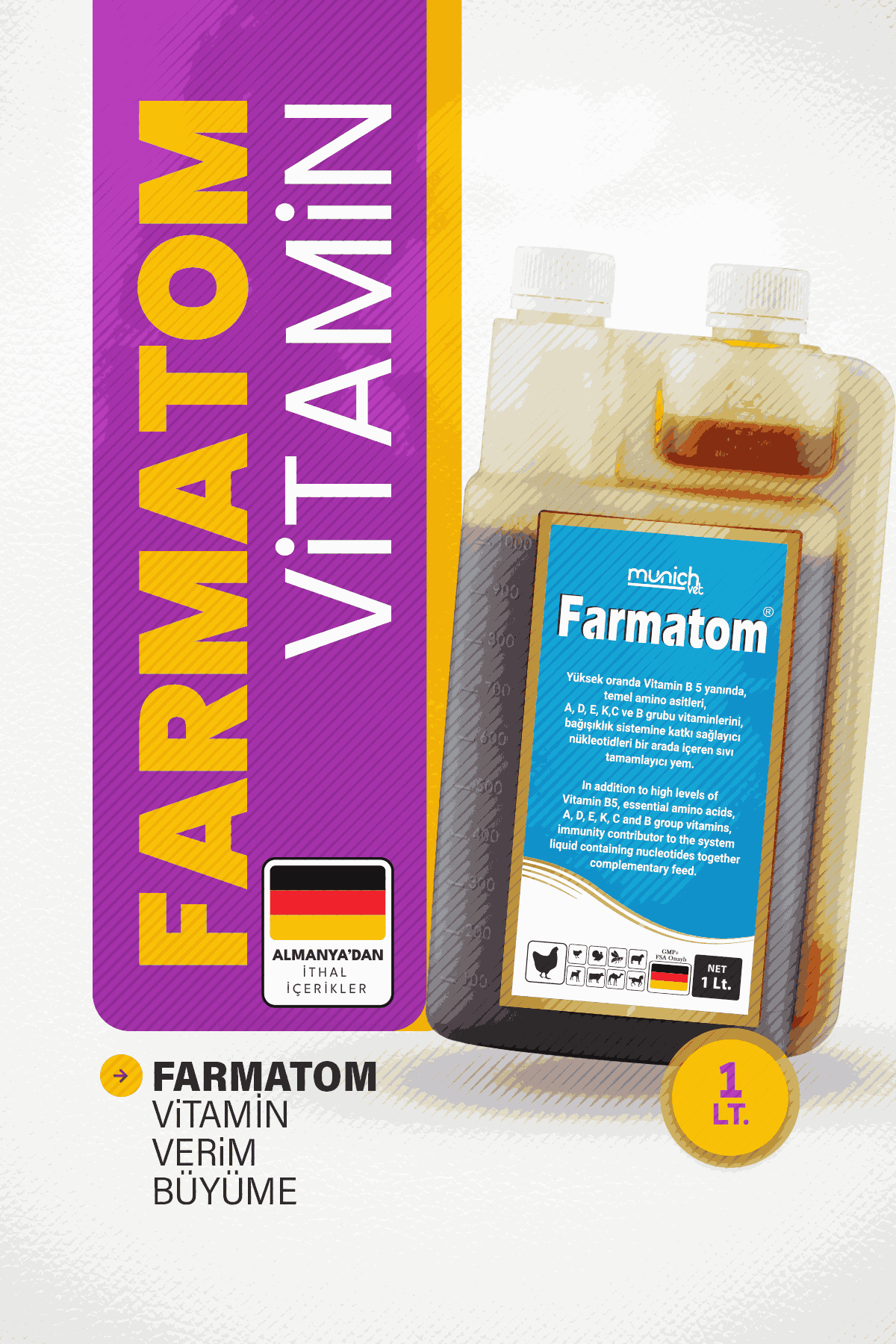 Munich Vet Farmatom Kanatlı Vitamini 1000 ml