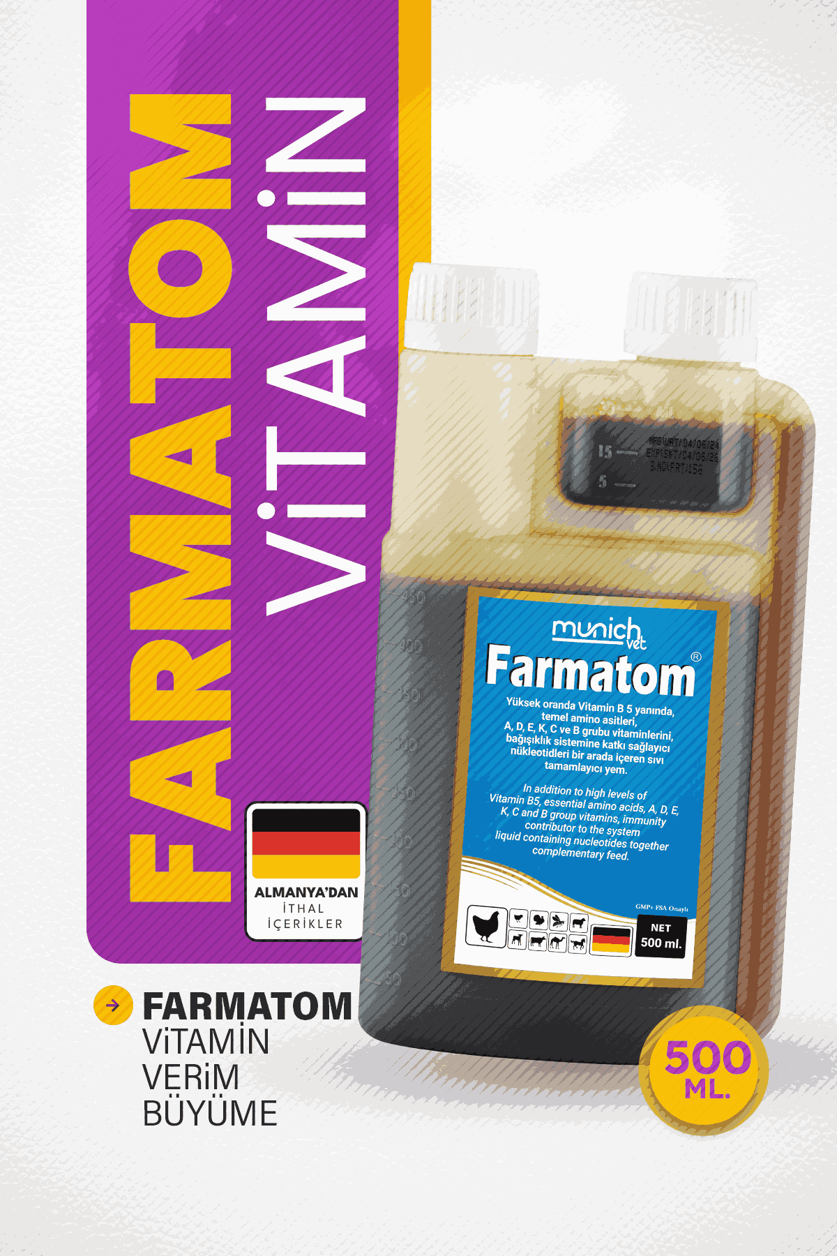 Munich Vet Farmatom Kanatlı Vitamini 500 ml