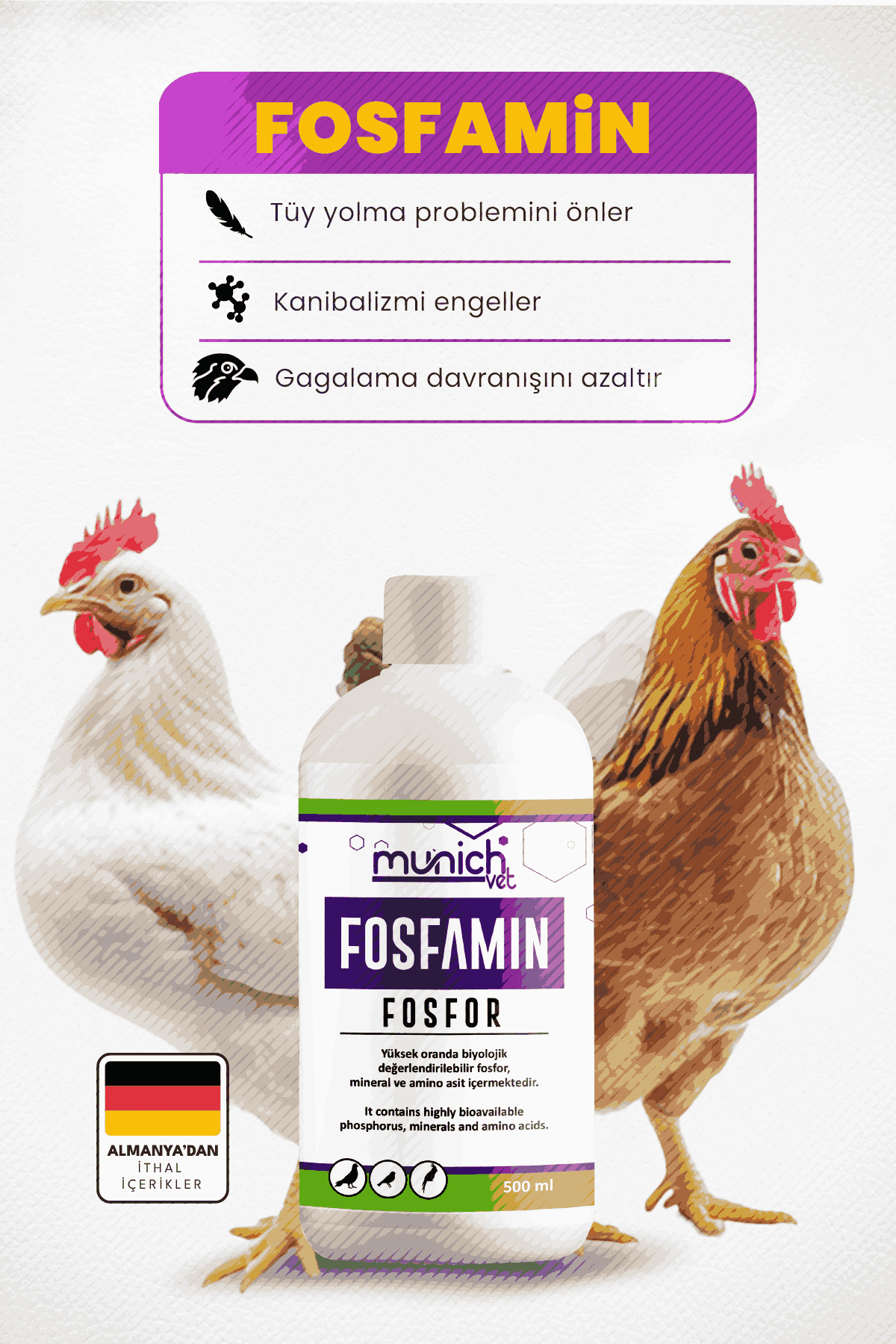 Munich Vet Fosfamin Gagalama ve Tüy Çekme 500ml