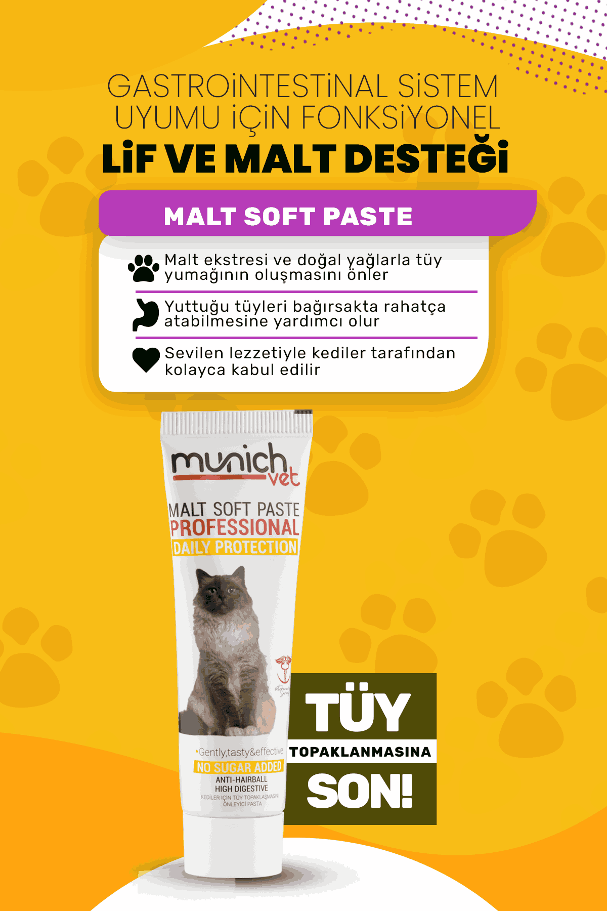 Munich Vet Malt Paste tüy yumağı önleyici macun 100 gr