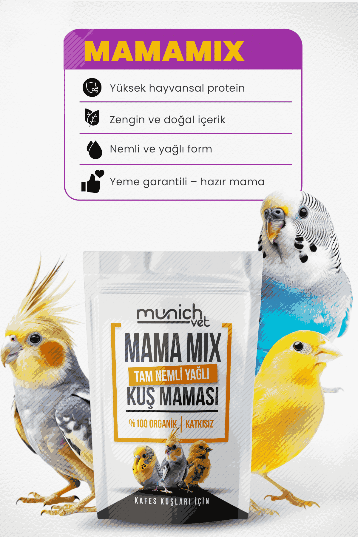 Munich Vet Mama Mix Nemli Tam Yağlı Mama 1 kg