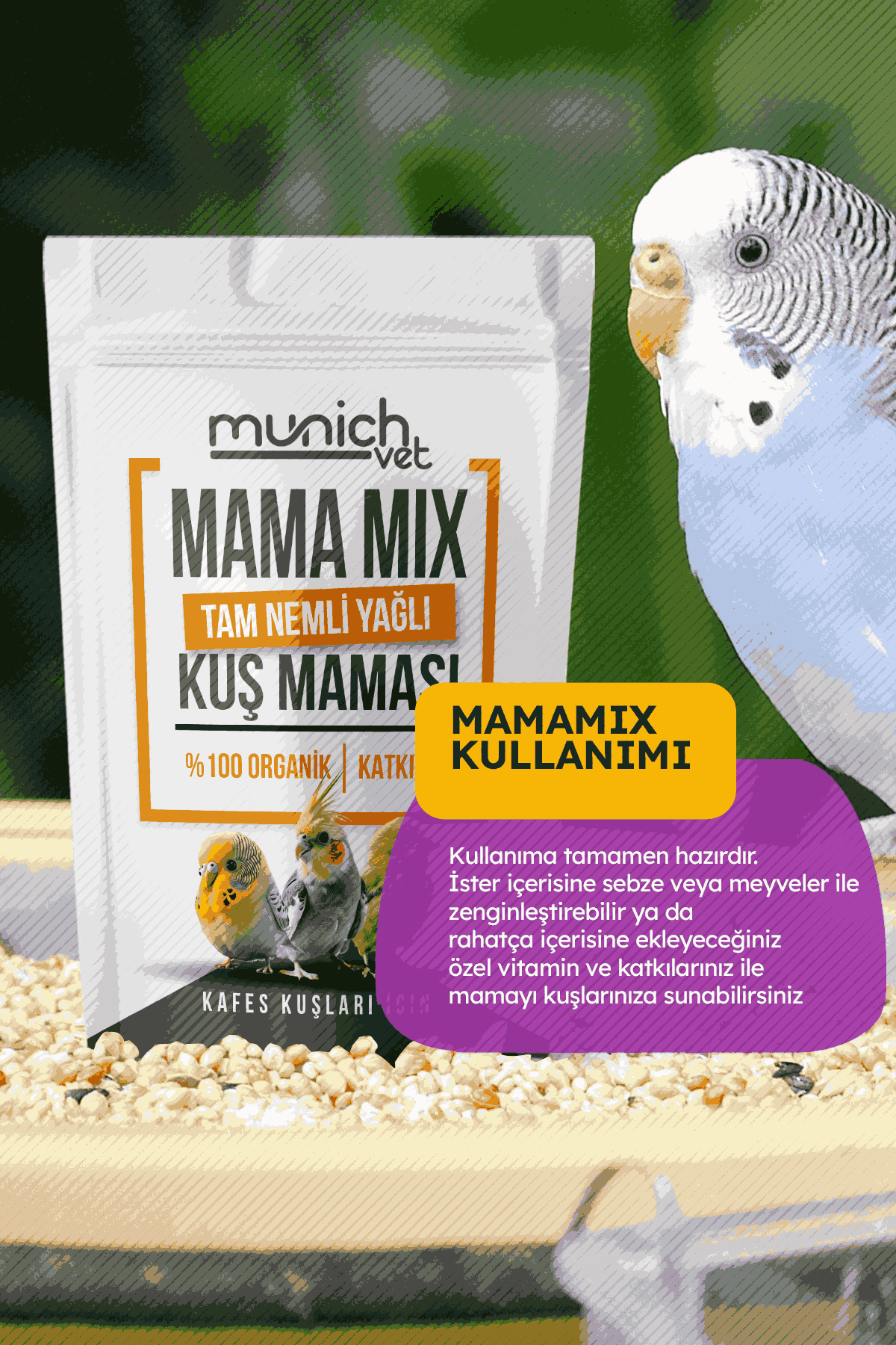 Munich Vet Mama Mix Nemli Tam Yağlı Mama 1 kg