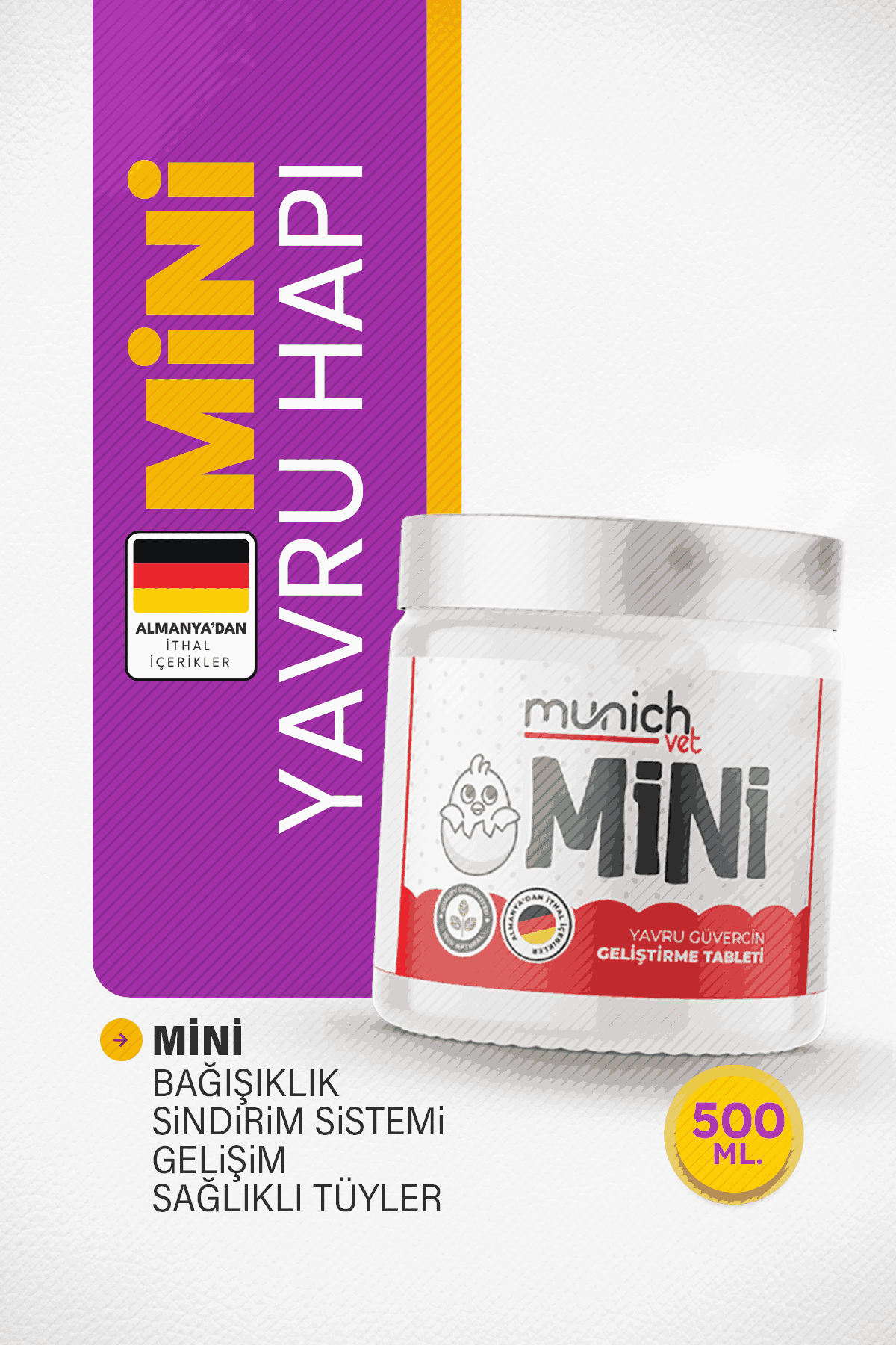 Munich Vet Mini Yavru Büyüme ve Gelişme Hapı 