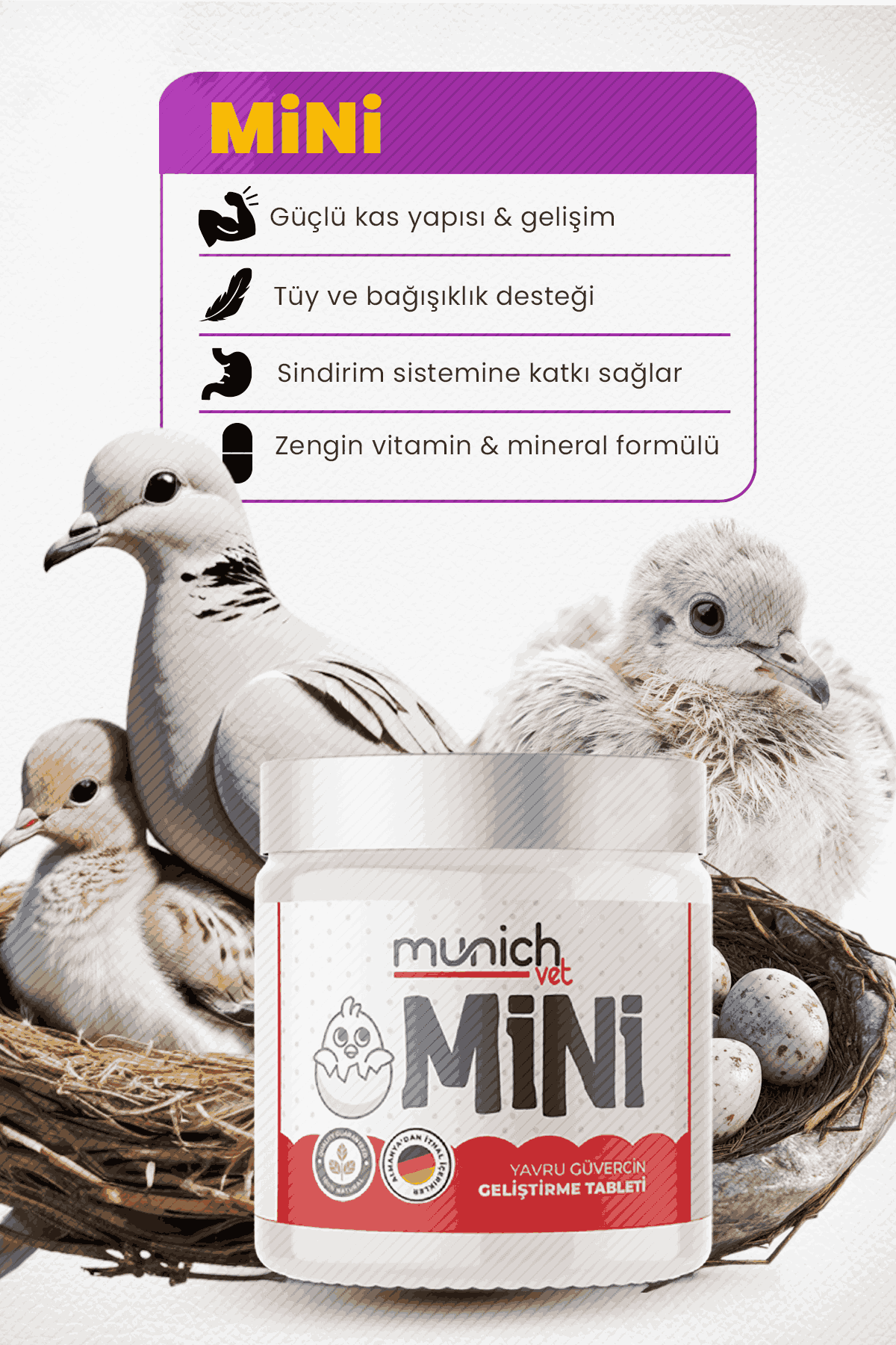 Munich Vet Mini Yavru Büyüme ve Gelişme Hapı 