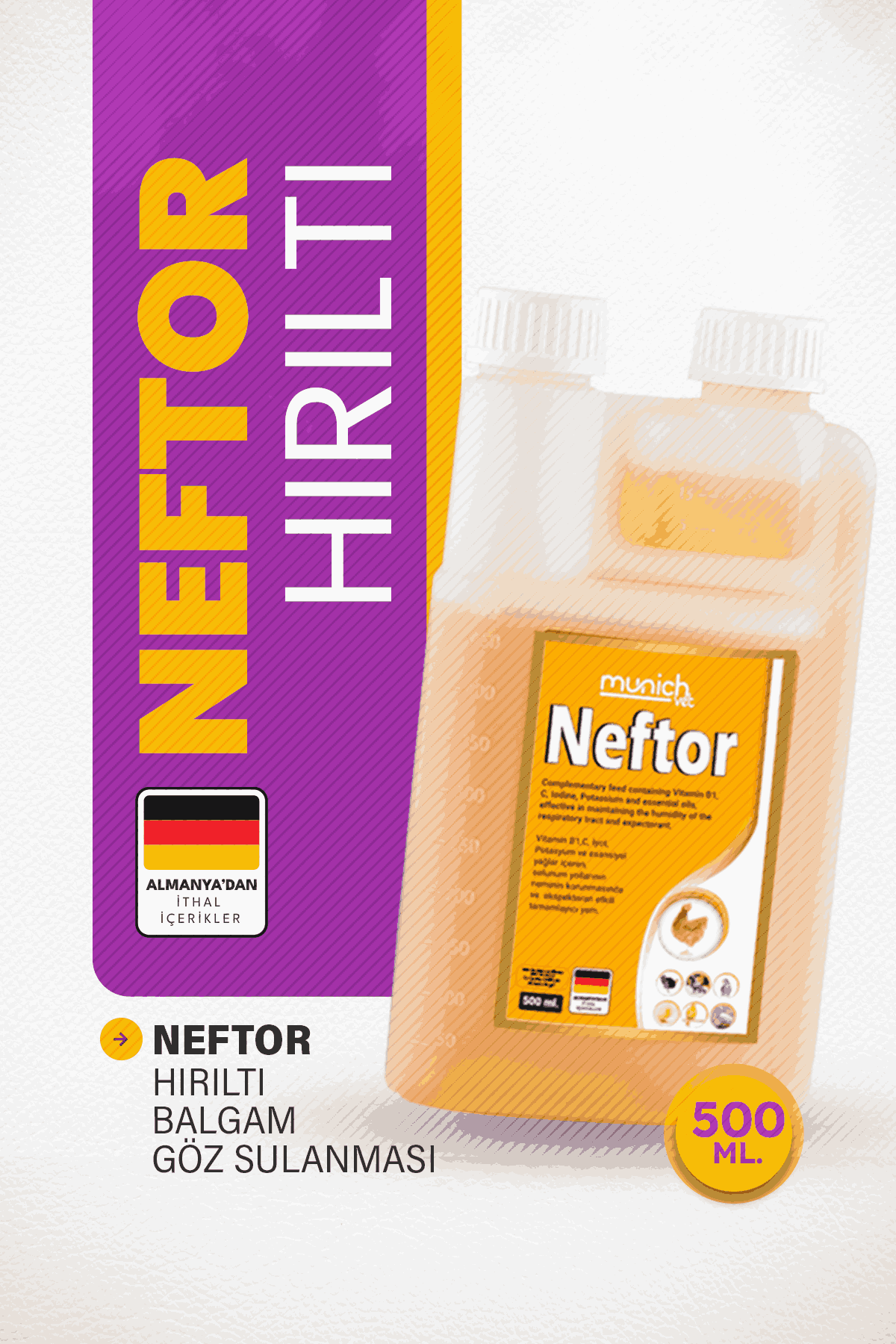 Munich Vet Neftor Hırıltı ve Balgam Ürünü 500 ml