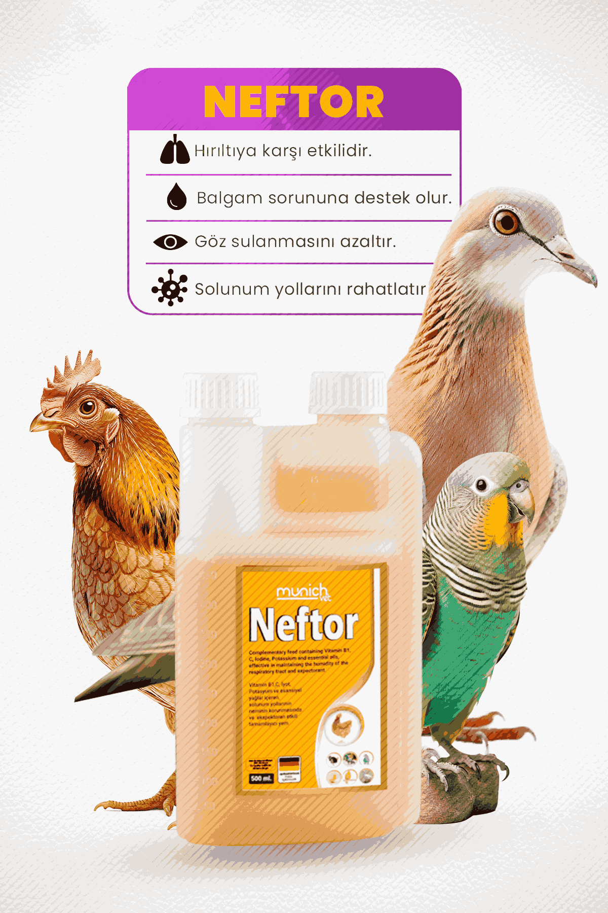 Munich Vet Neftor Hırıltı ve Balgam Ürünü 500 ml