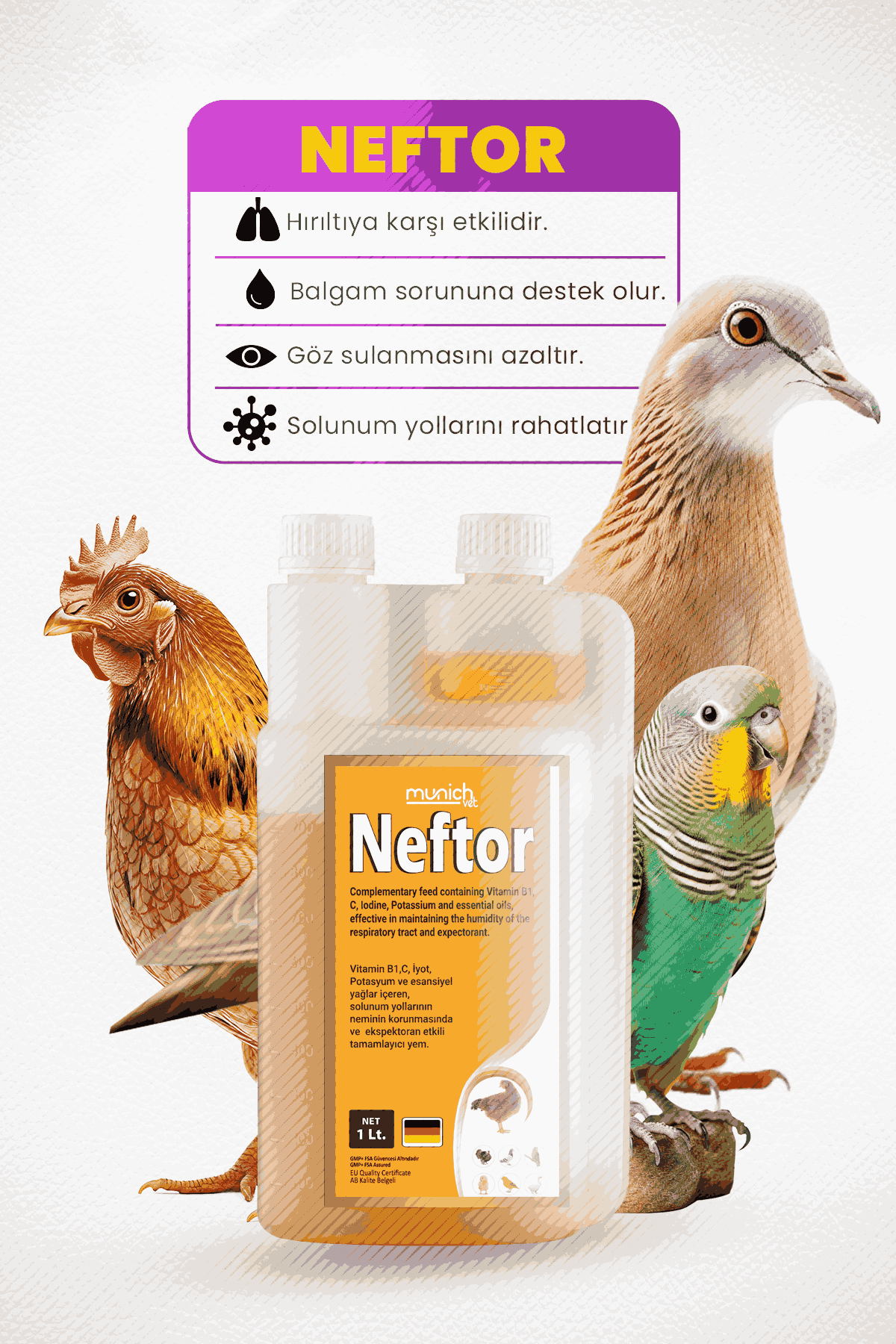 Munich Vet Neftor Hırıltı ve Balgam Ürünü 1000 ml