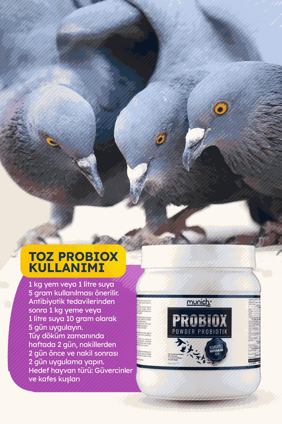 Munich Vet Probiox Toz Probiyotik Prebiyotik Vitamin  500gr