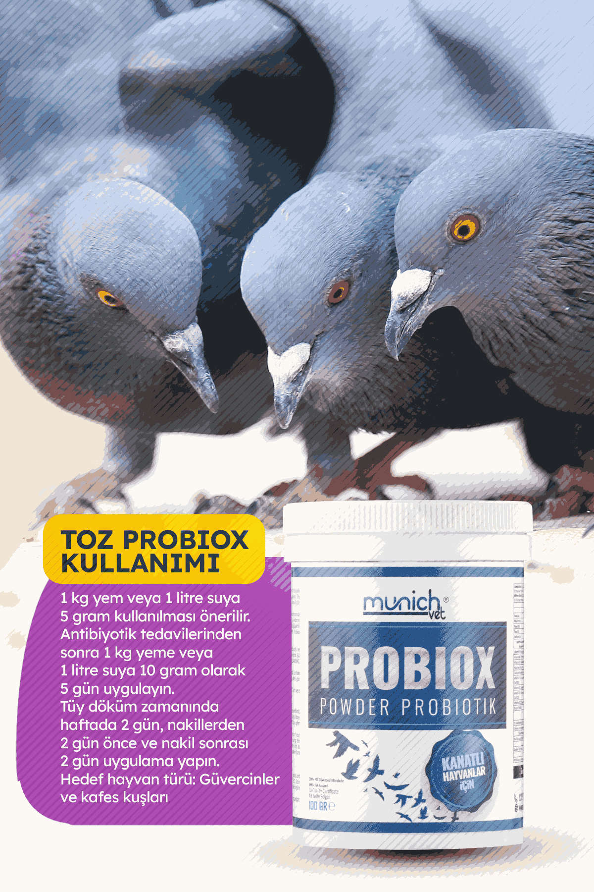 Munich Vet Probiox Toz Probiyotik Prebiyotik Vitamin 100 gr