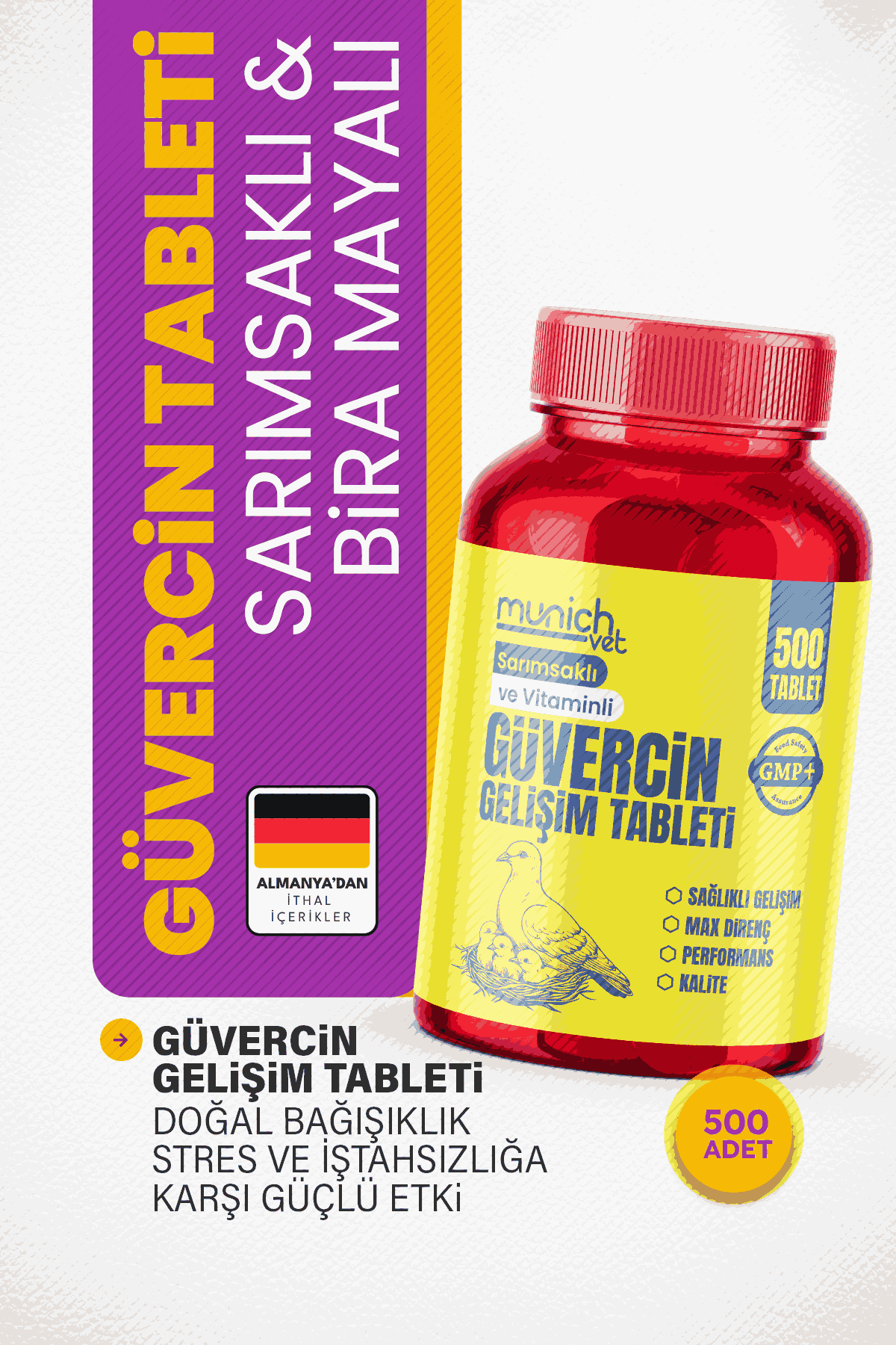 Munich Vet Sarımsaklı Bira Mayalı Güvercin Tablet