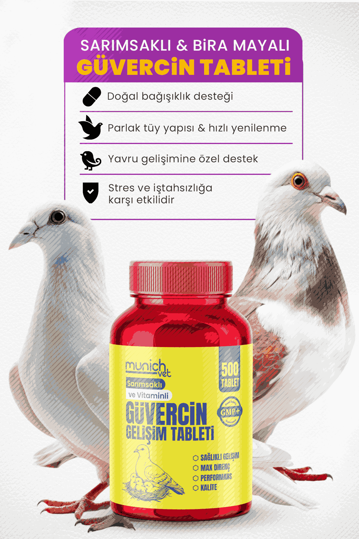 Munich Vet Sarımsaklı Bira Mayalı Güvercin Tablet 3 Adett