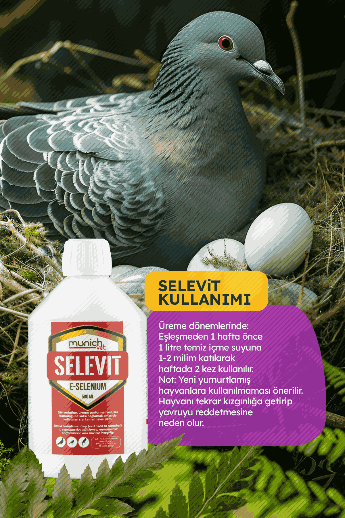 Munich Vet Selevit Üreme Vitamini Selenyum + E Vitamini 500 ml