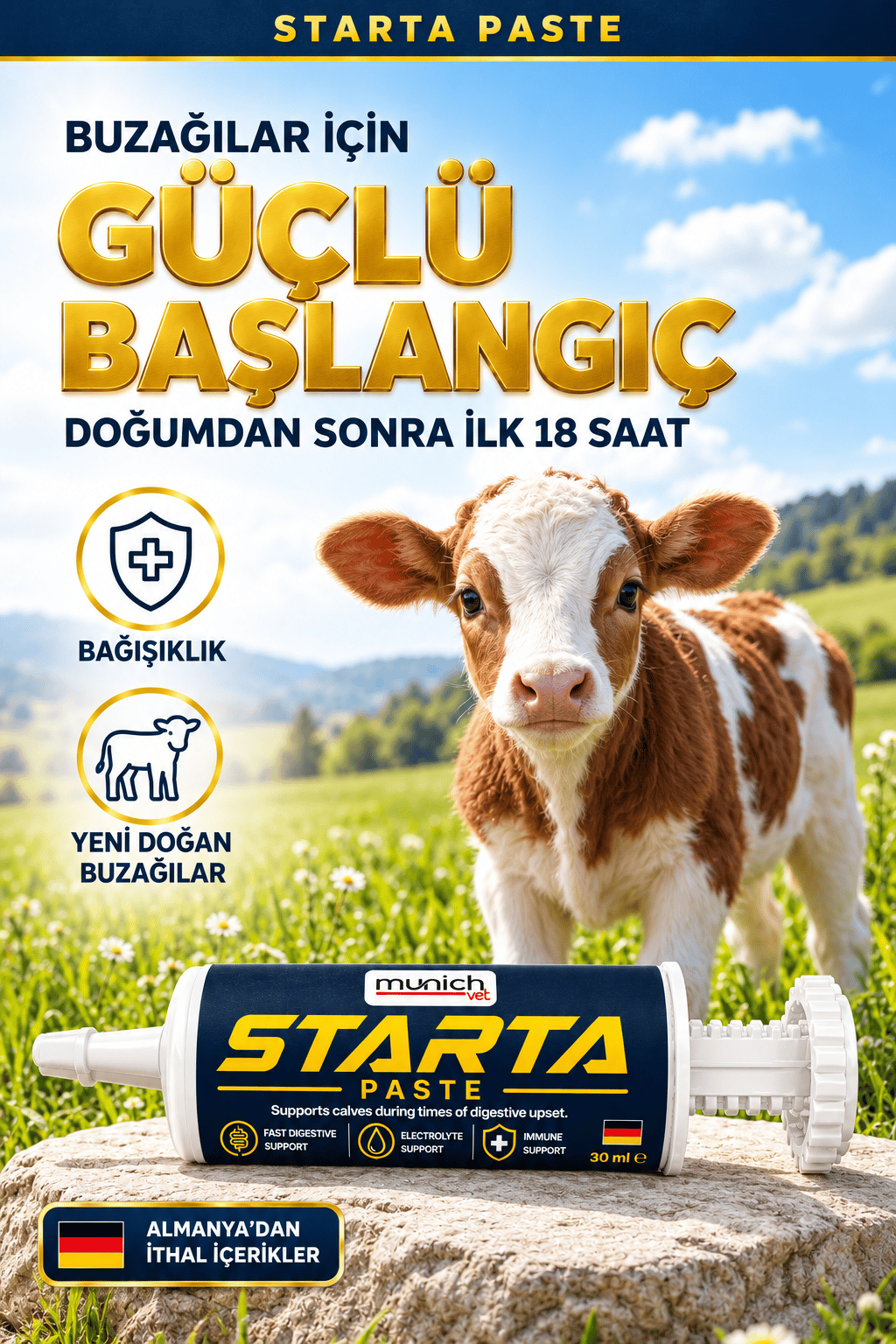 Munich Vet Starta Yeni Doğan Buzağı Şırıngası