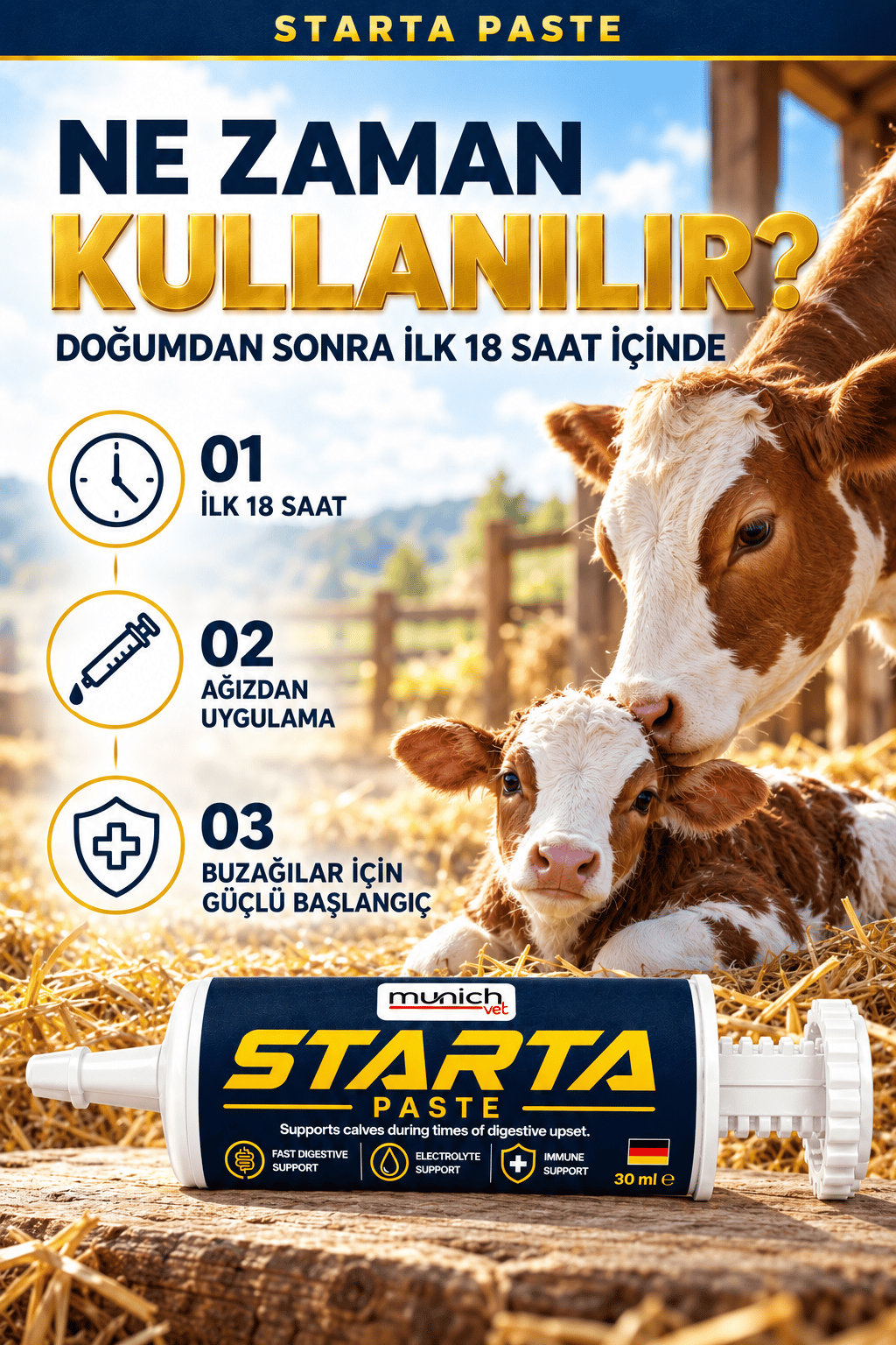 Munich Vet Starta Yeni Doğan Buzağı Şırıngası