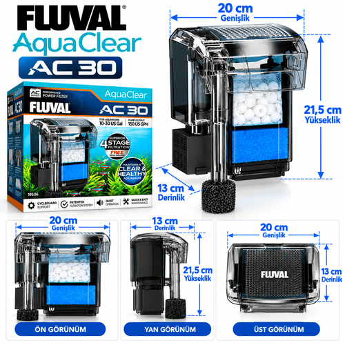 Fluval AC30 Askı Filtre 569L/S