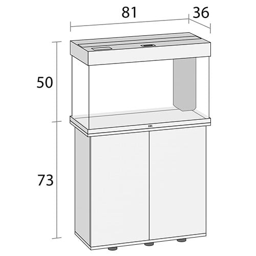 Juwel İthal Akvaryum Komple Set Rio 125 Gri 81x36x50cm 