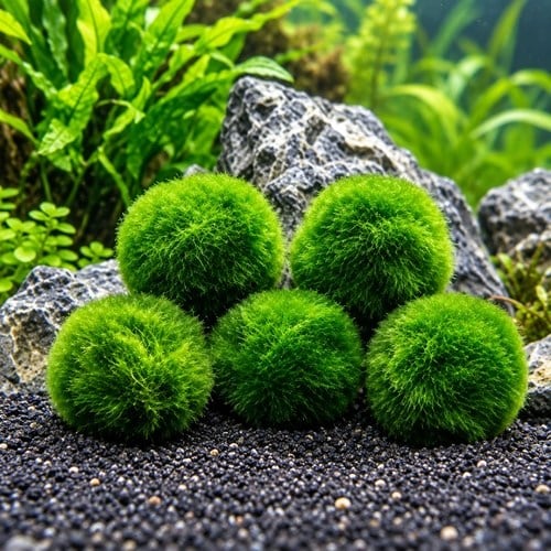 Marimo Moss Ball 2-3Cm Yosun Topu Canlı Bitki