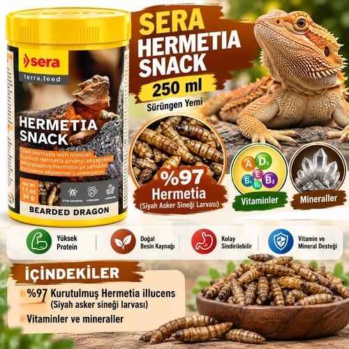 Sera Bearded Dragon Hermetia Snack 250 ml Sürüngen Yemi