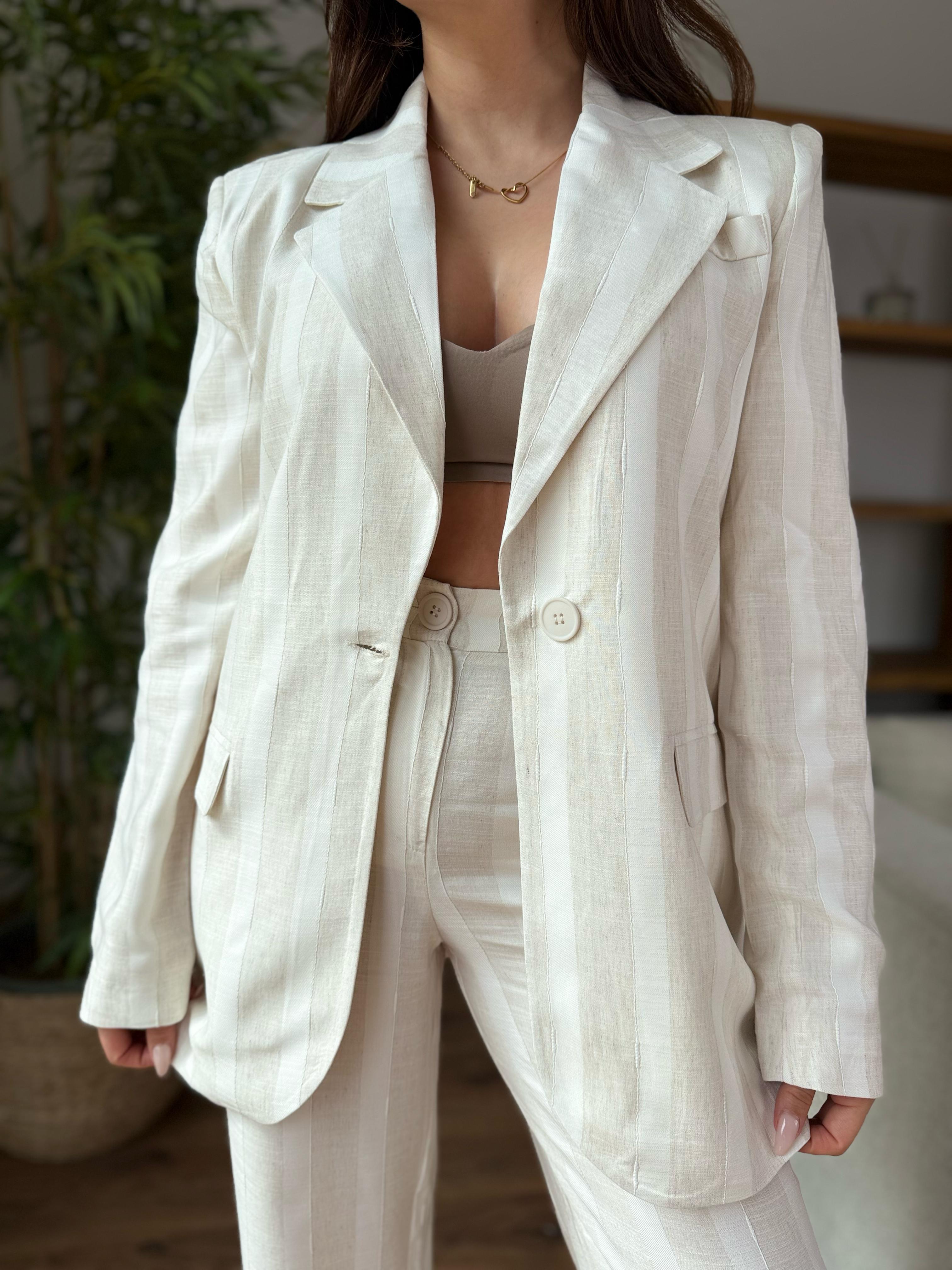 GENİŞ ÇİZGİLİ BLAZER 