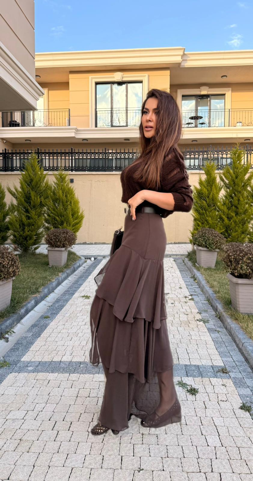 İpek Şifon Etek