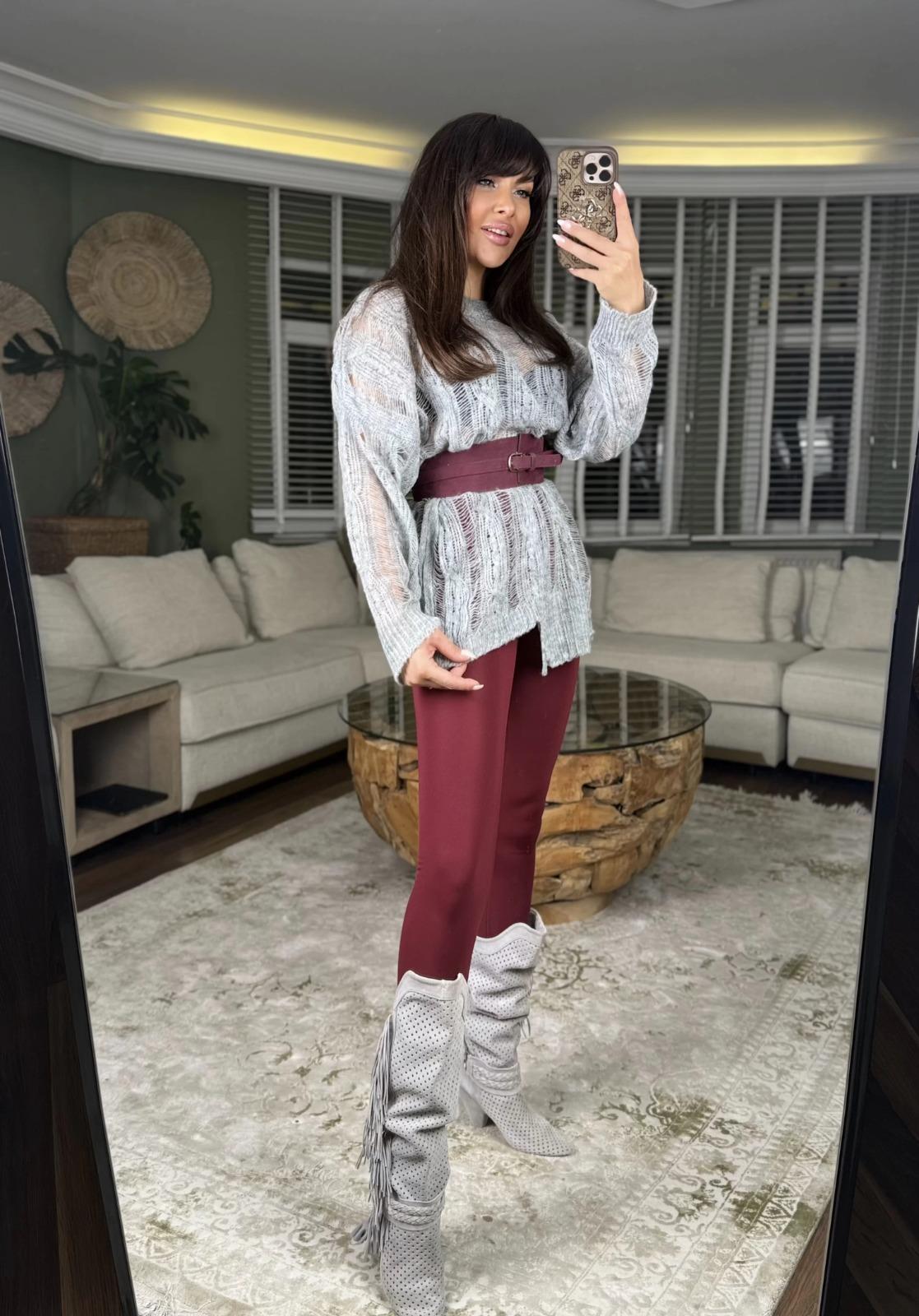 ŞARDONLU YÜKSEK BEL KORSELİ  TAYT 01