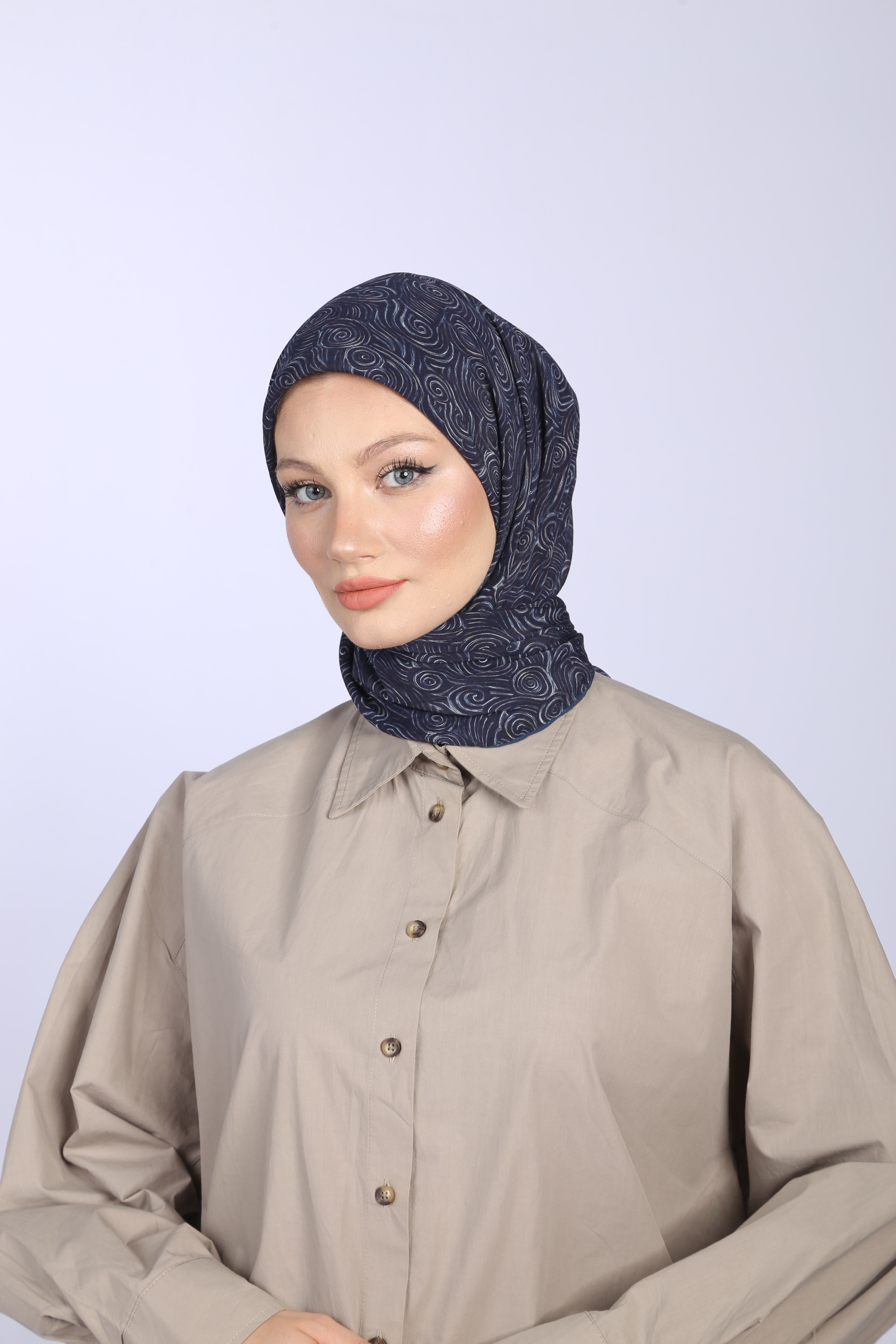 AKİS DESEN EŞARP-LACİVERT