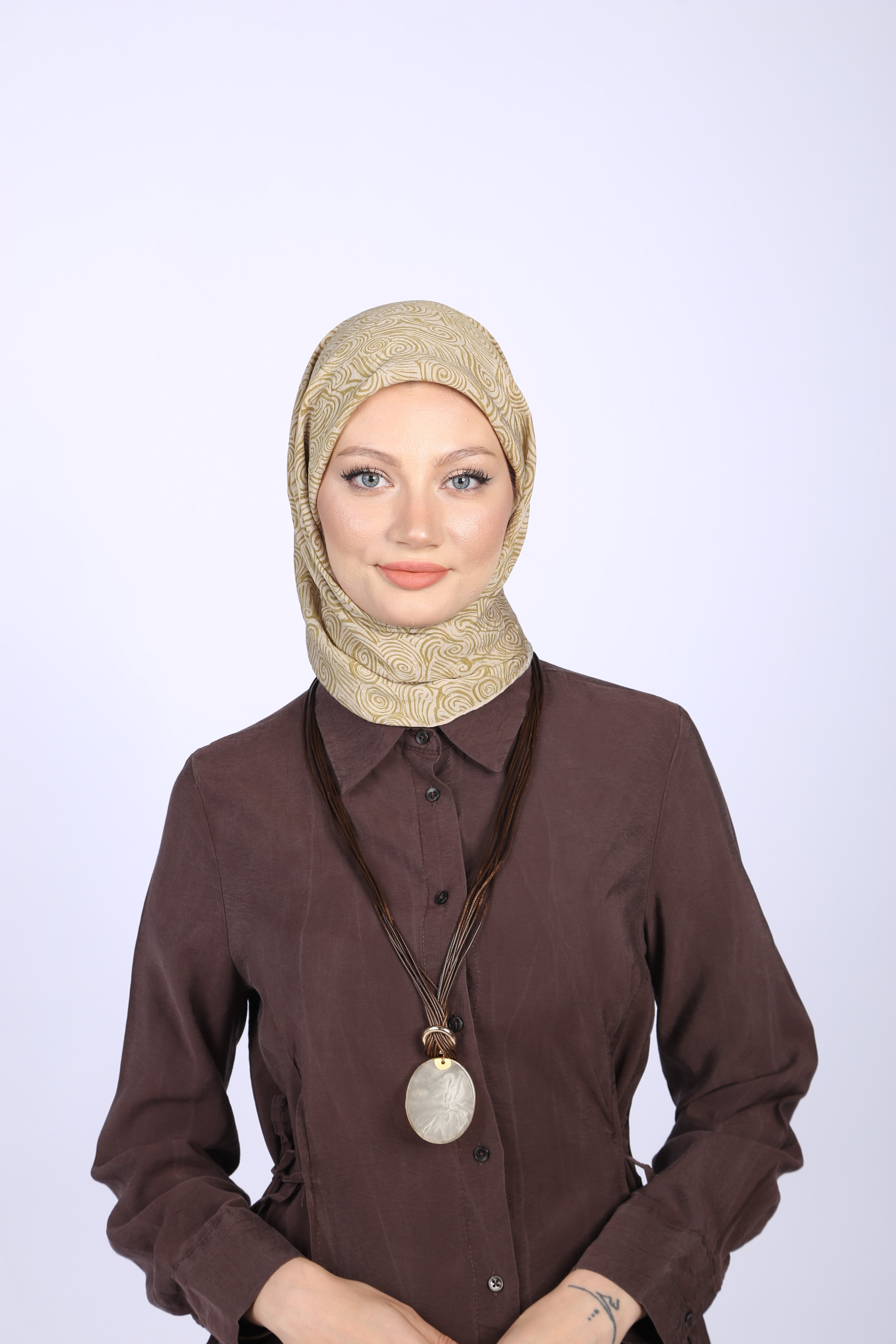 AKİS DESEN EŞARP-SARI BEJ