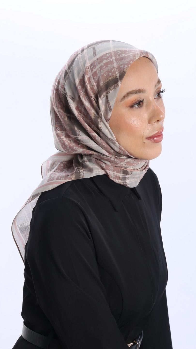 AMORA DESEN EŞARP PEMBE-4