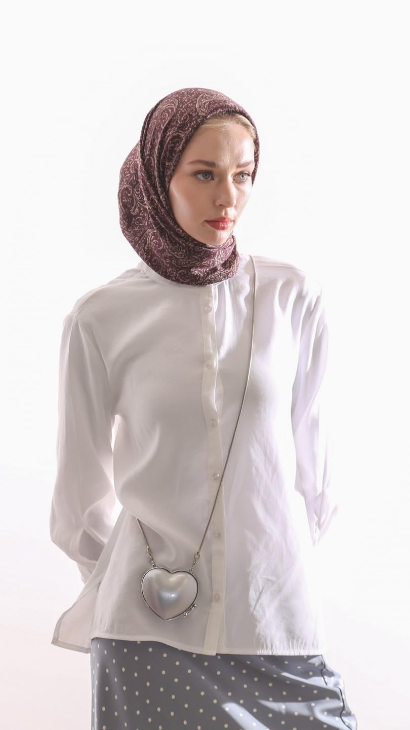 ARİA DESEN EŞARP BORDO