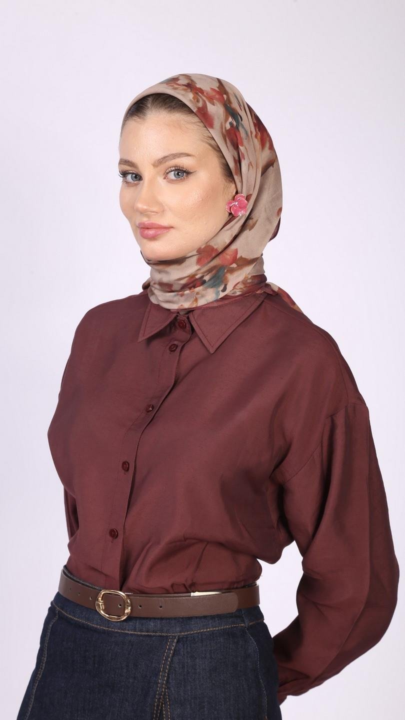 ARİA DESEN EŞARP BORDO